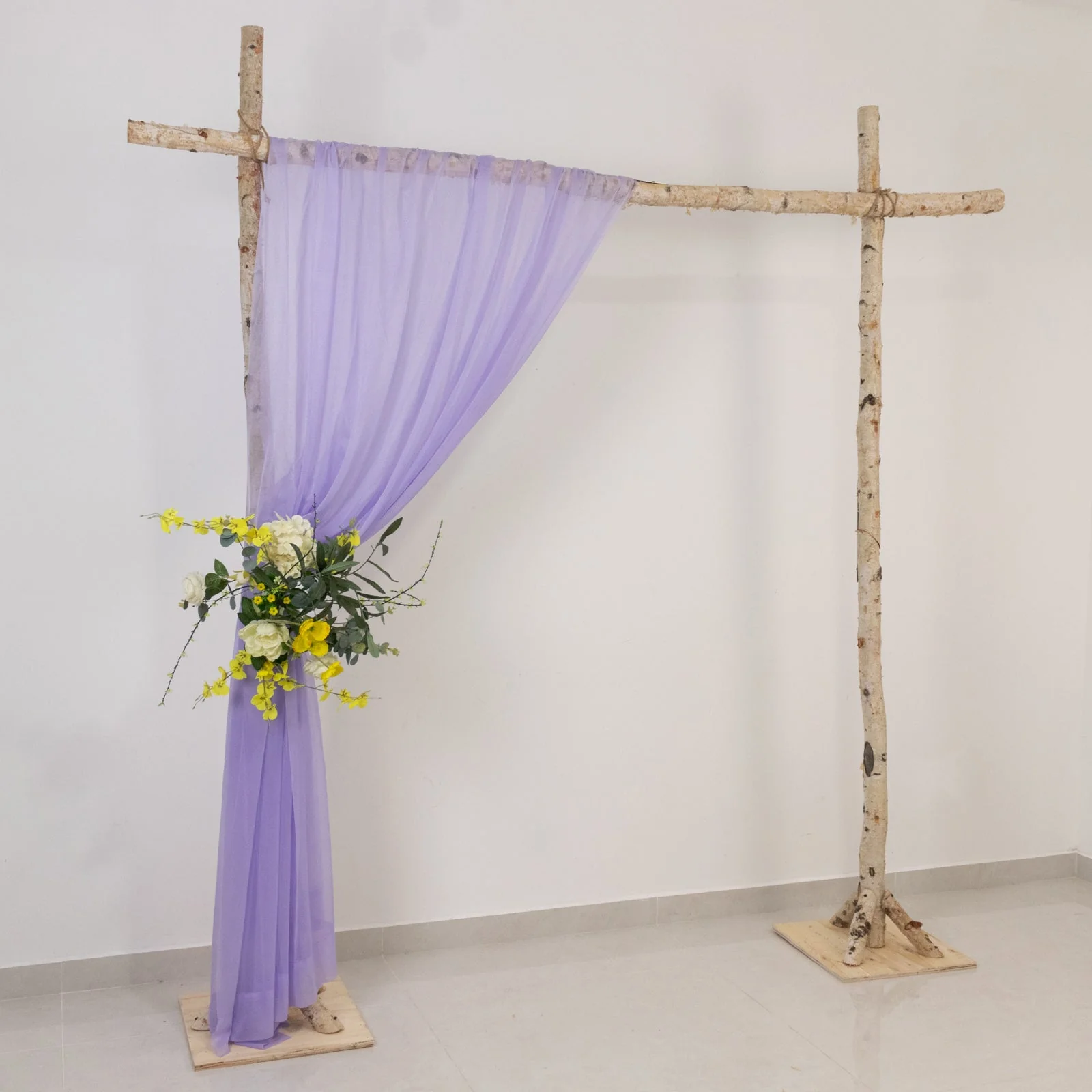 Sheer Wedding Arch Drape – 5ftx14ft Lavender Lilac Sheer Curtain Backdrop, Ceiling Drapery Panel
