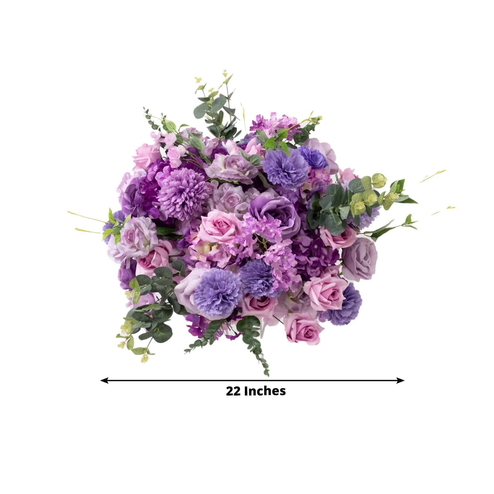 Pre-Arranged Silk Floral Centerpiece in Lavender Lilac, 22" Artificial Rose, Hydrangea & Chrysanthemum Flower Ball Bouquet for Event, Wedding - Image 3