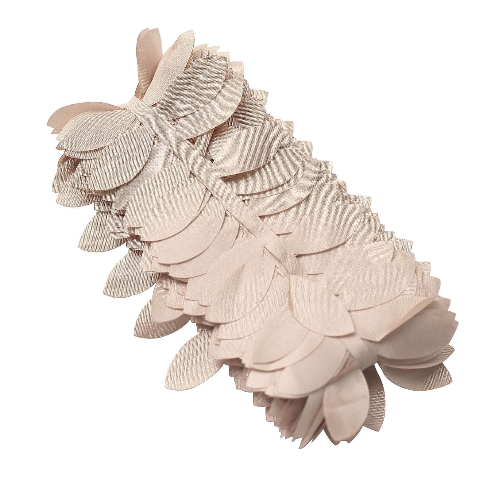Leaf Petal Taffeta Ribbon Sash Beige 50ft 4" - Artificial DIY Fabric Garland - Image 12