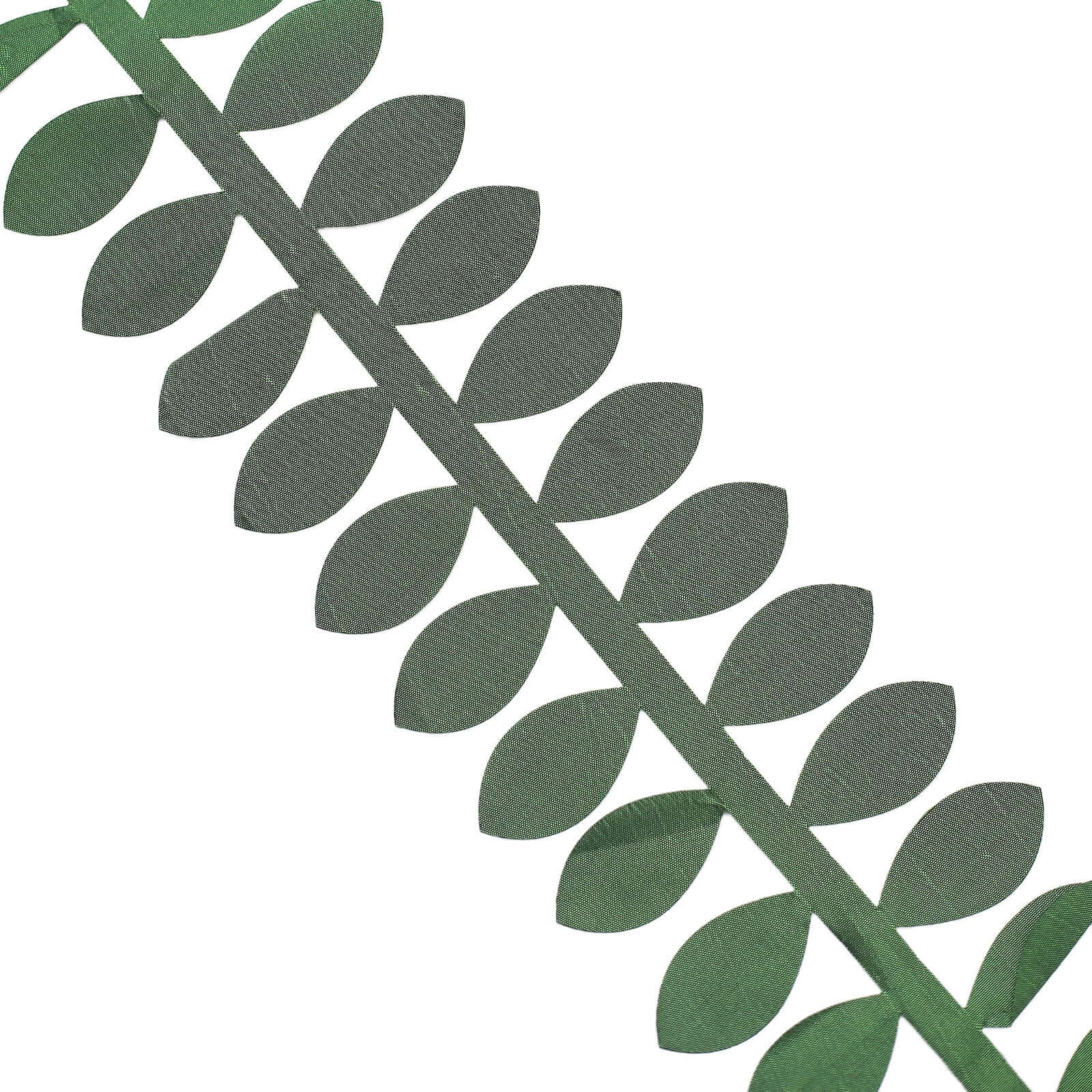 Leaf Petal Taffeta Ribbon Sash Green 50ft 4" - Artificial DIY Fabric Garland - Image 7