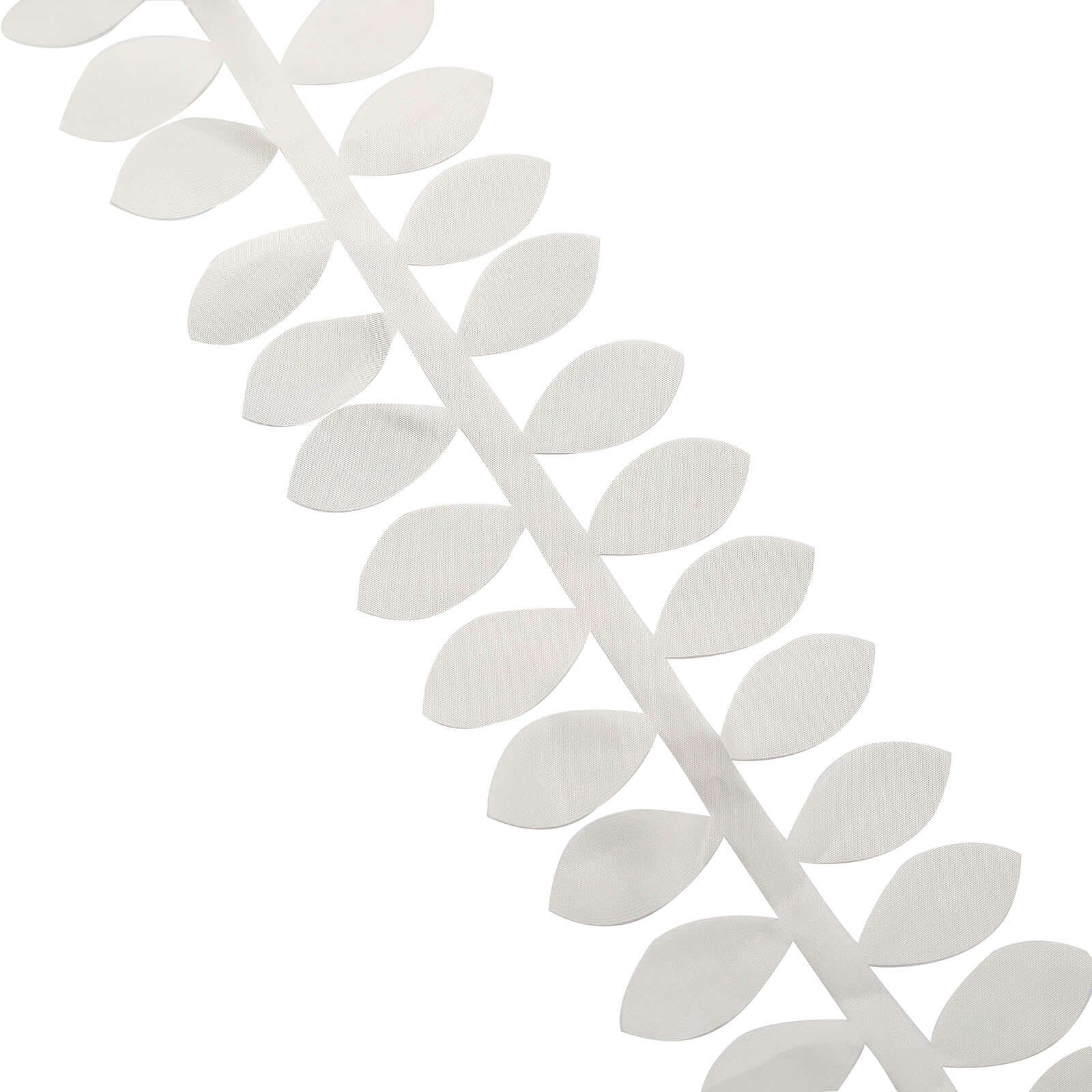 Leaf Petal Taffeta Ribbon Sash Ivory 50ft 4" - Artificial DIY Fabric Garland - Image 7