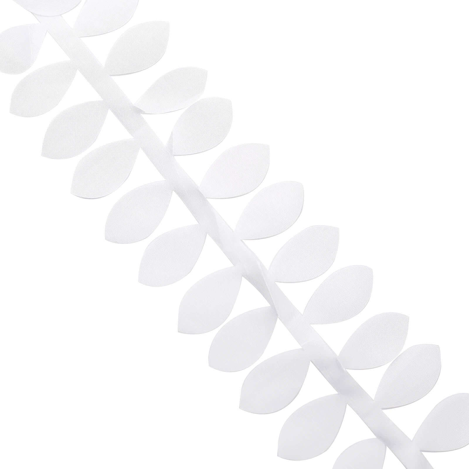 Leaf Petal Taffeta Ribbon Sash White 50ft 4" - Artificial DIY Fabric Garland for Decorations - Image 7
