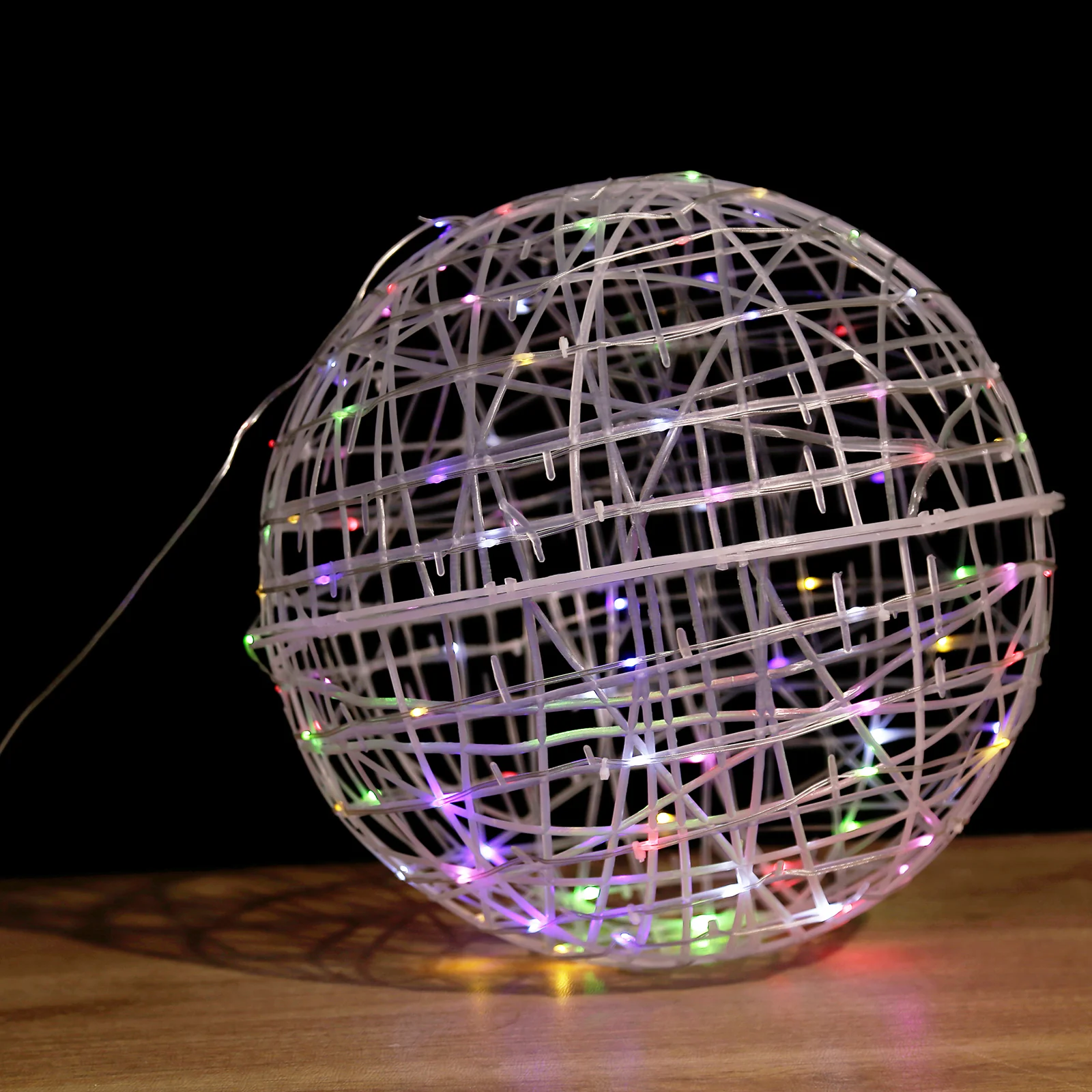 4 Pack 15" LED Lighted Decorative Sphere Balls – White Woven Rattan Orbs, 400 Multicolor LEDs, 8 Lighting Modes, End-to-End Connectable, Plug-In - Image 7