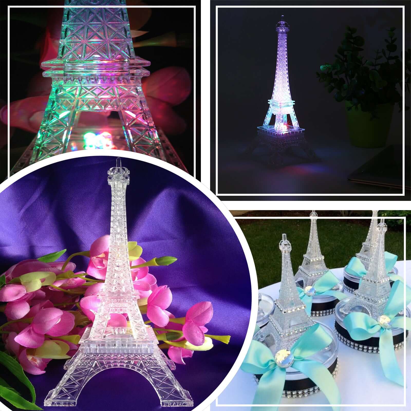LED Eiffel Tower Centerpiece 10" Light Up Design Color Changing - Decorative Night Light - Image 5