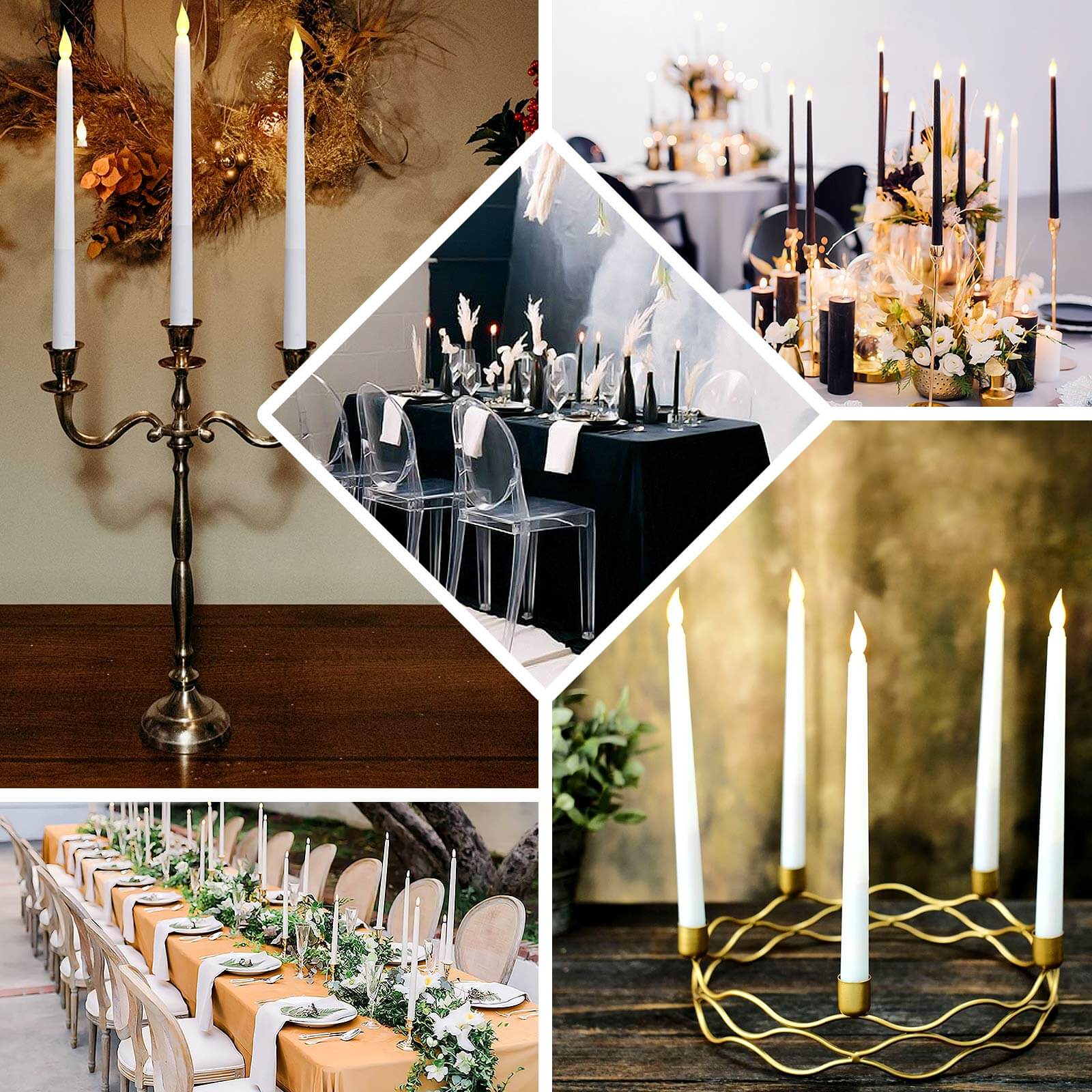 3-Pack LED Taper Candles 11" Warm Flickering Blush - Flameless Decorative Lighting - Image 5