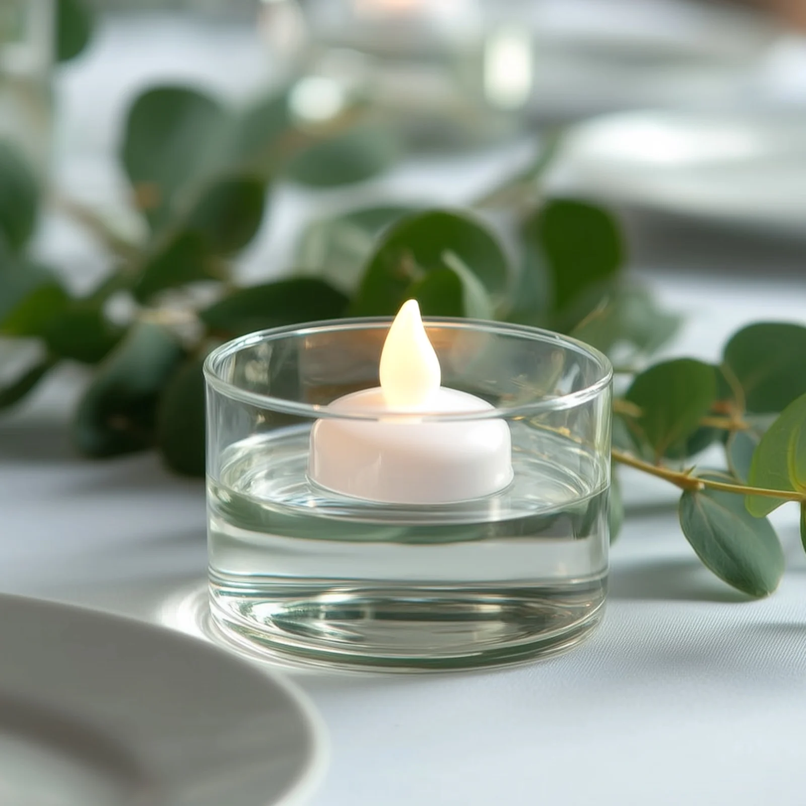 12-Pack LED Tealight Candles Flameless Warm White - Floating Waterproof Lights for Décor