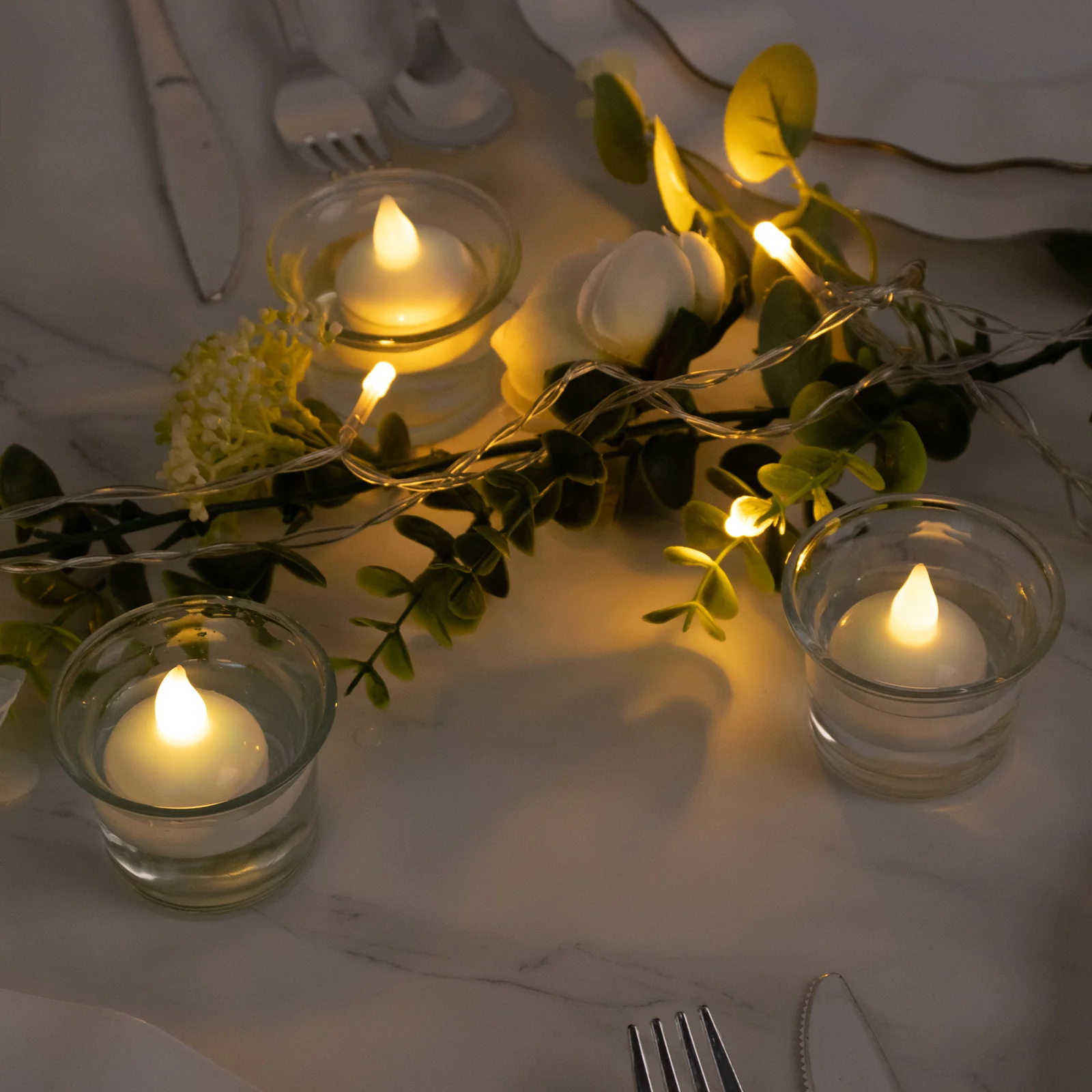 12-Pack LED Tealight Candles Flameless Warm White - Floating Waterproof Lights for Décor - Image 8