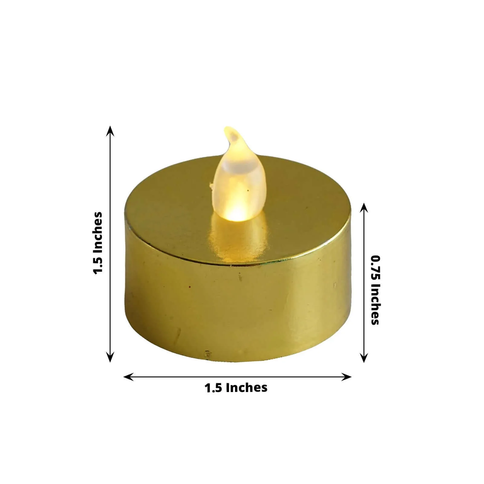12-Pack LED Tealight Candles Metallic Gold Design - Flameless Reusable Battery Operated Lighting - Image 3
