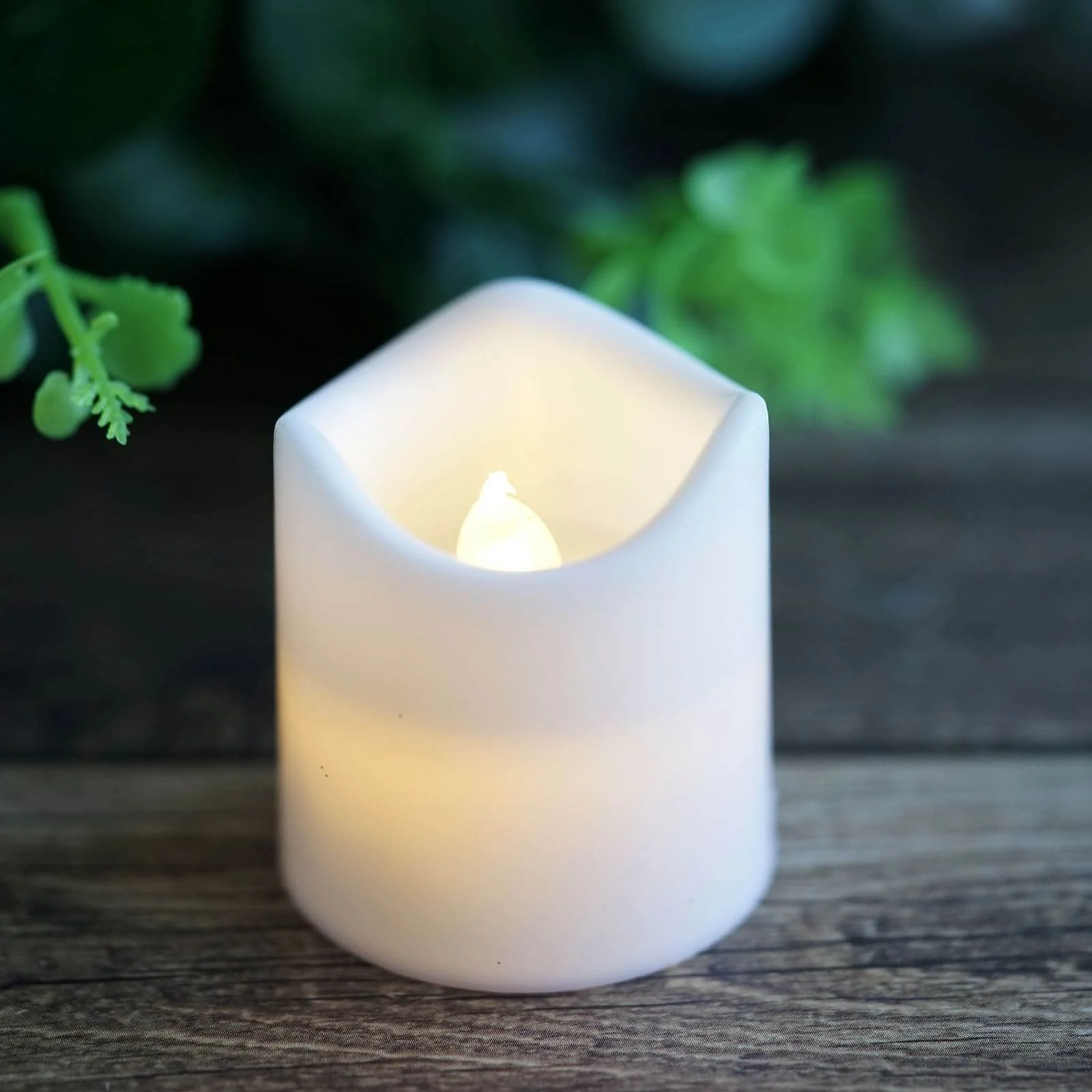 12-Pack LED Votive Candles White Classic Design - Flameless Battery Operated Reusable Lighting - Image 2