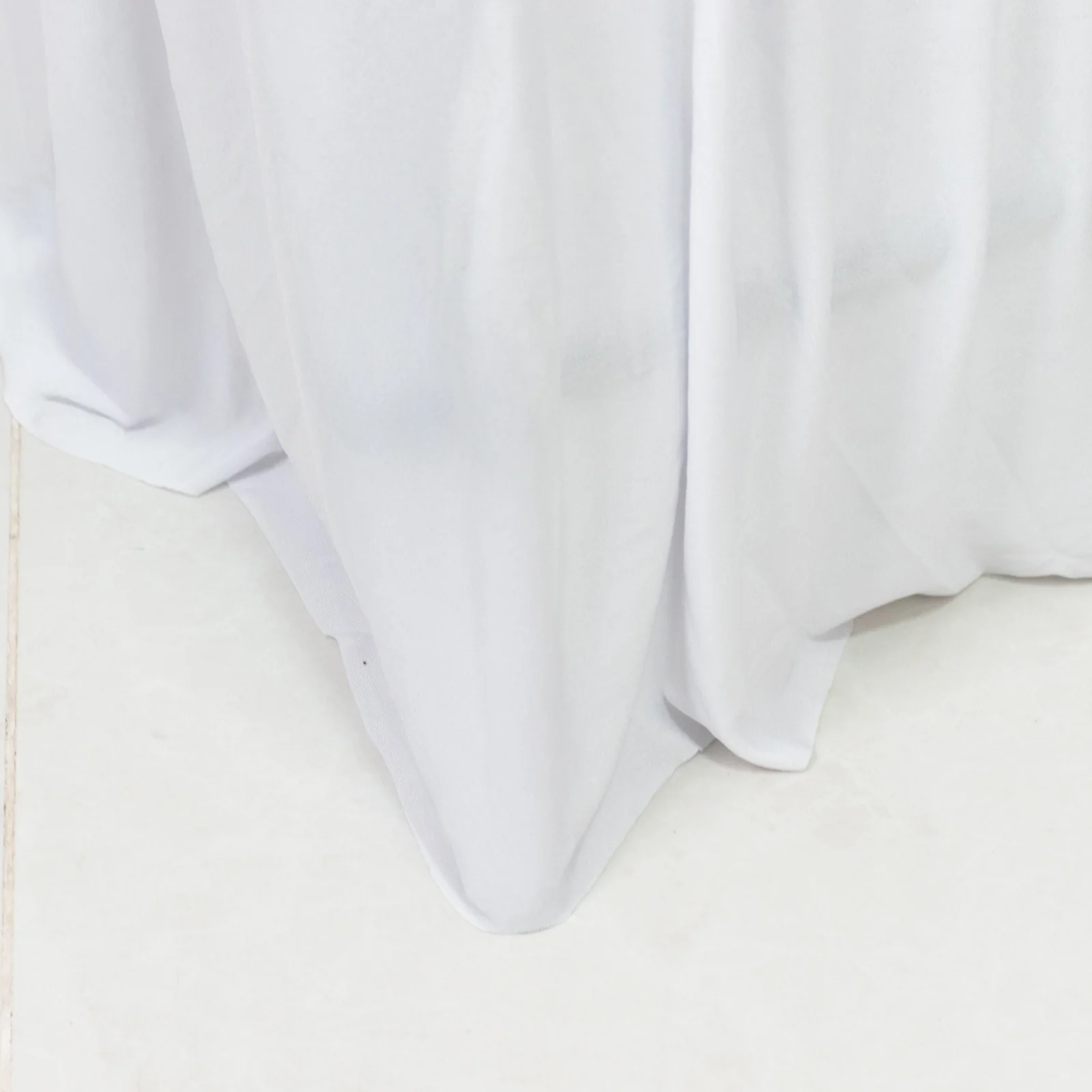 Lifetime Folding Chair Cover White – Spandex Pleated Stretch Slipcover with Floor-Length Skirt, Also Fits Standard Chairs - Image 7