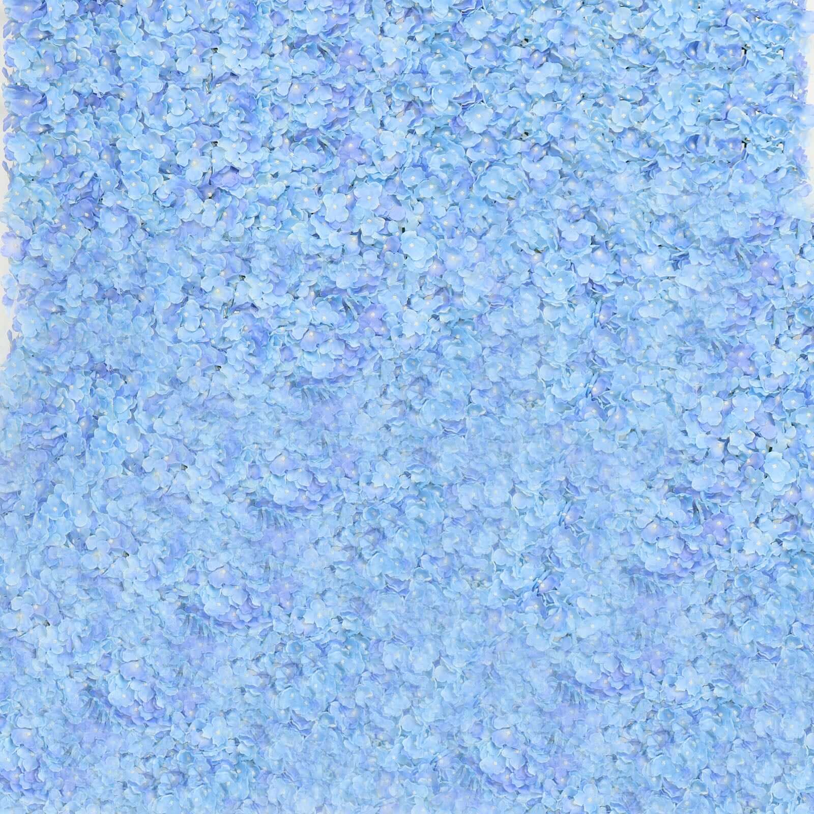 Light Blue UV Protected Hydrangea Flower Wall Mat Backdrop - 4 Artificial Panels 11 Sq ft. - Image 8