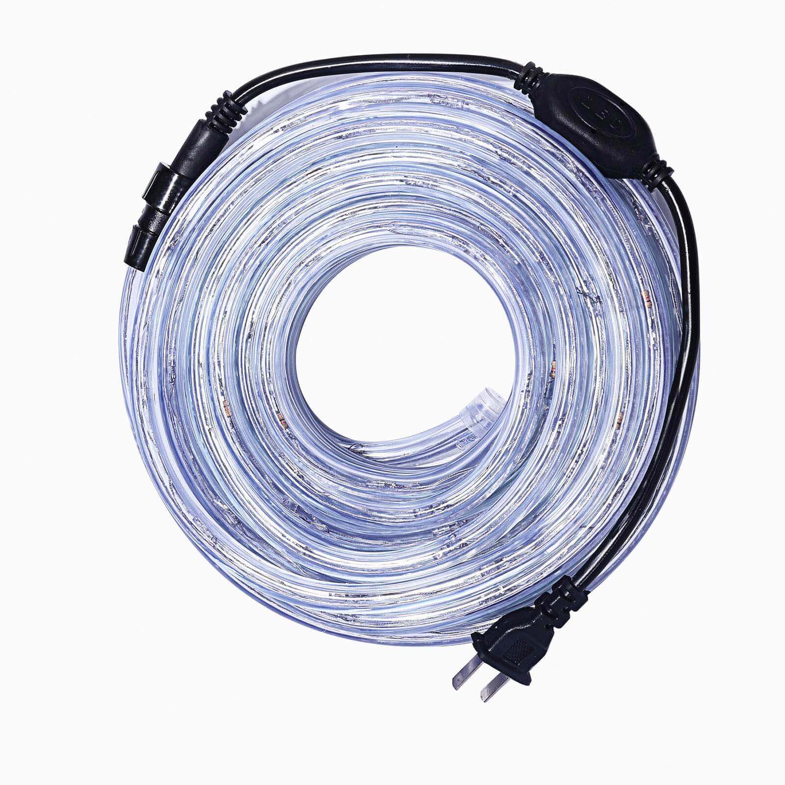 Light Blue Waterproof Outdoor LED Rope Light, 120V With 250 Bright LEDs 33ft - Image 3