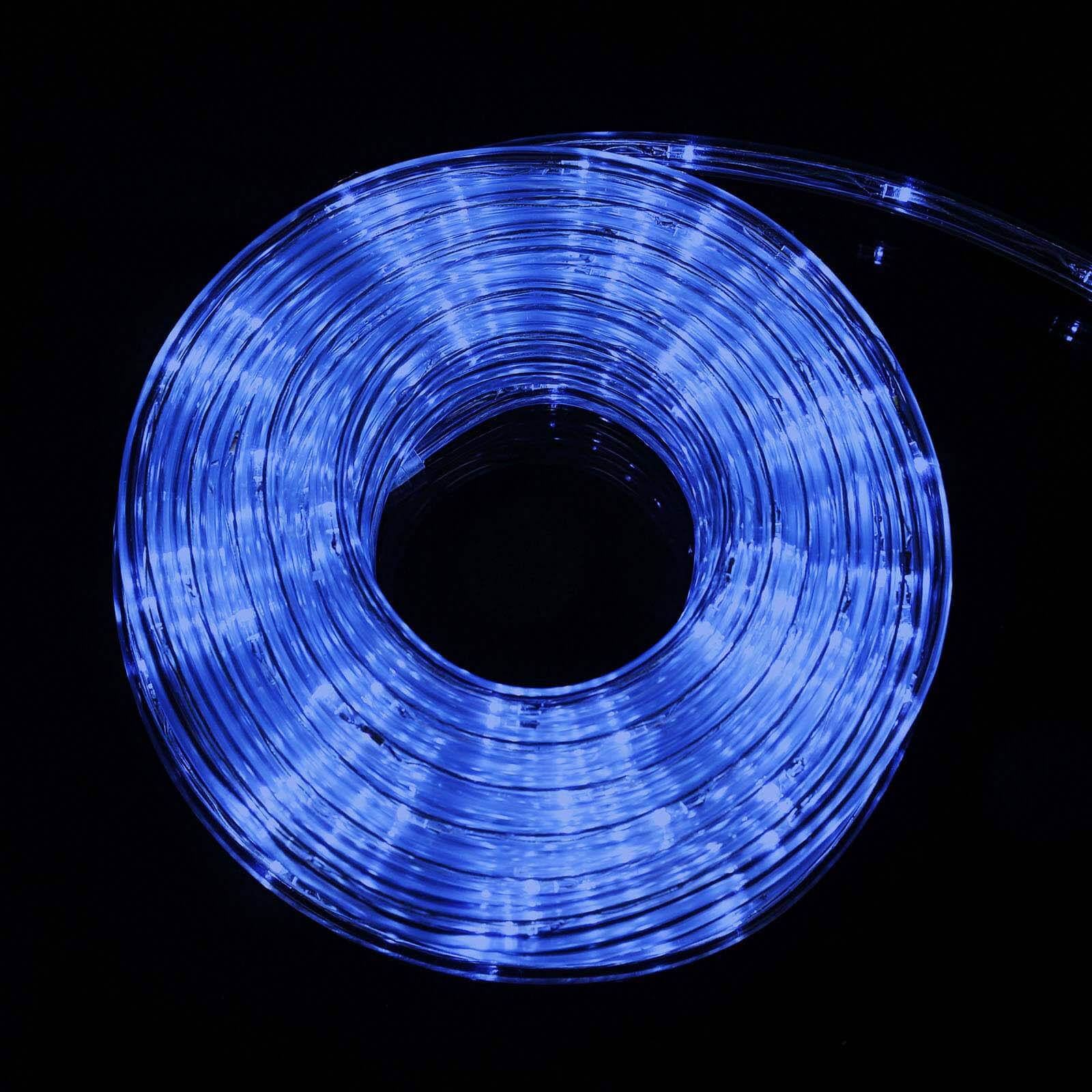 Light Blue Waterproof Outdoor LED Rope Light, 120V With 250 Bright LEDs 33ft - Image 6