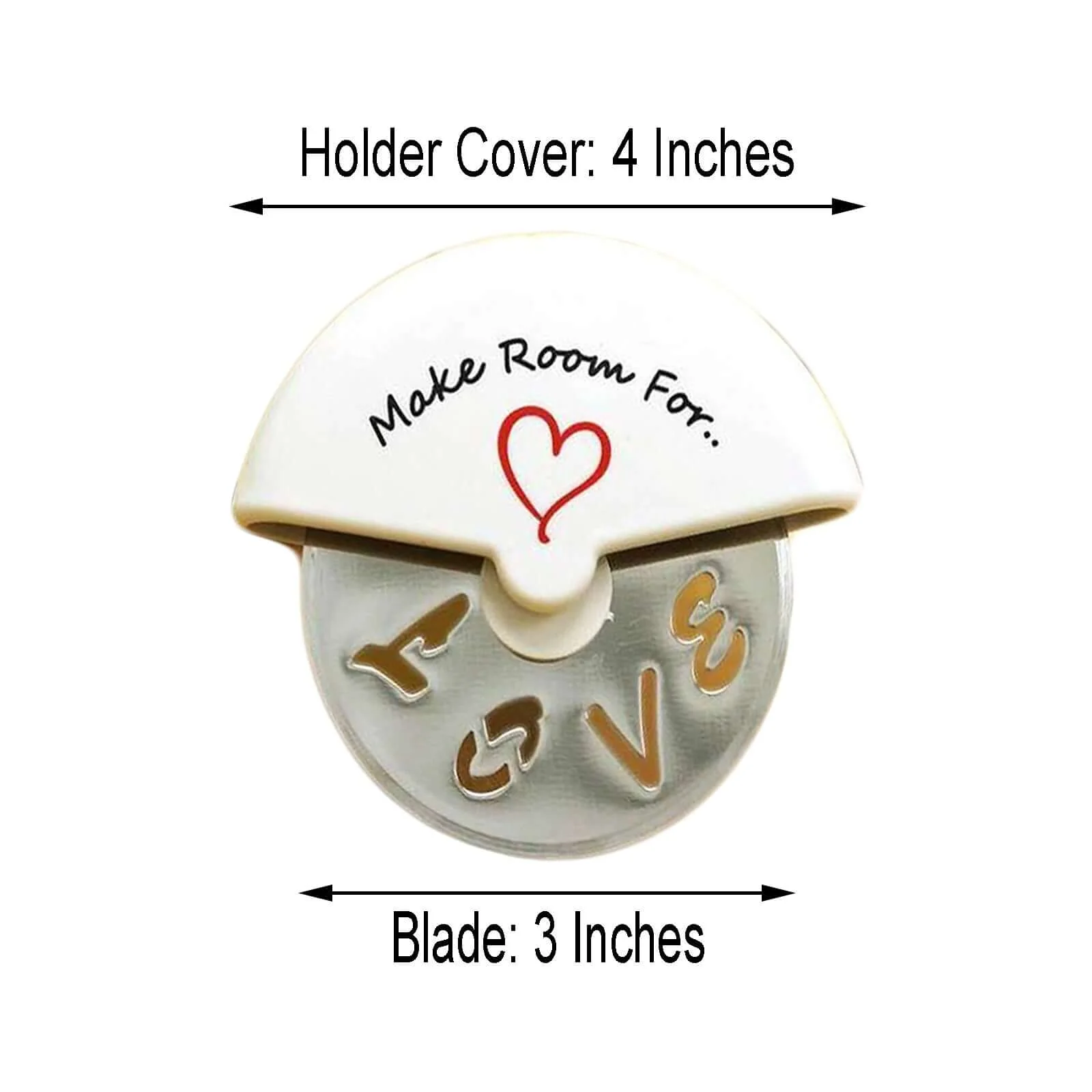 Room For Love Stainless Steel Pizza Cutter Party Favor - Image 3