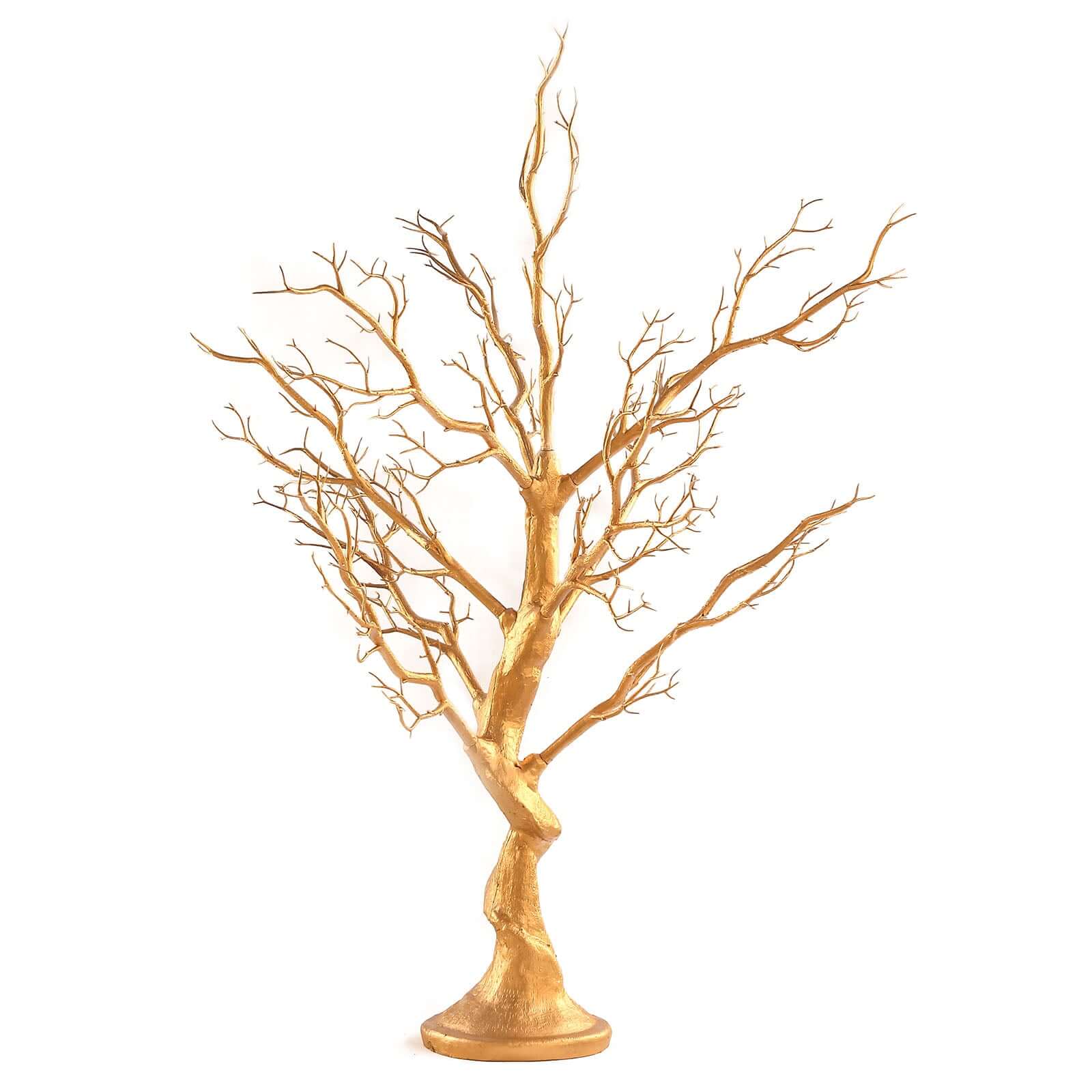Manzanita Tree Centerpiece 34" Metallic Gold with 8 Acrylic Bead Chains - Easy Assembly Decorative Artificial Tree - Image 6