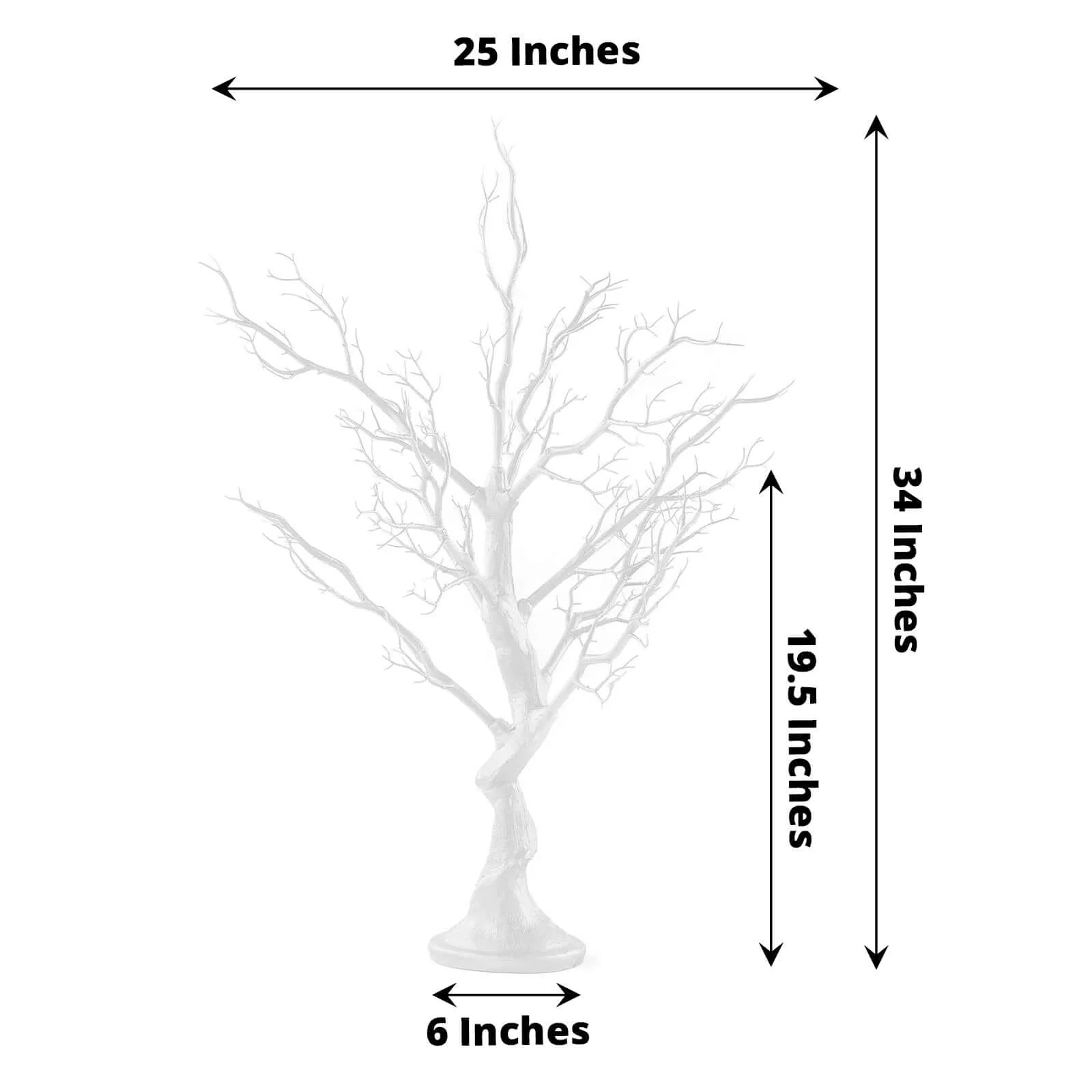 Manzanita Tree Centerpiece 34" White with 8 Acrylic Bead Chains - Easy Assembly Decorative Artificial Tree for Glamorous Weddings Events & Decor - Image 3