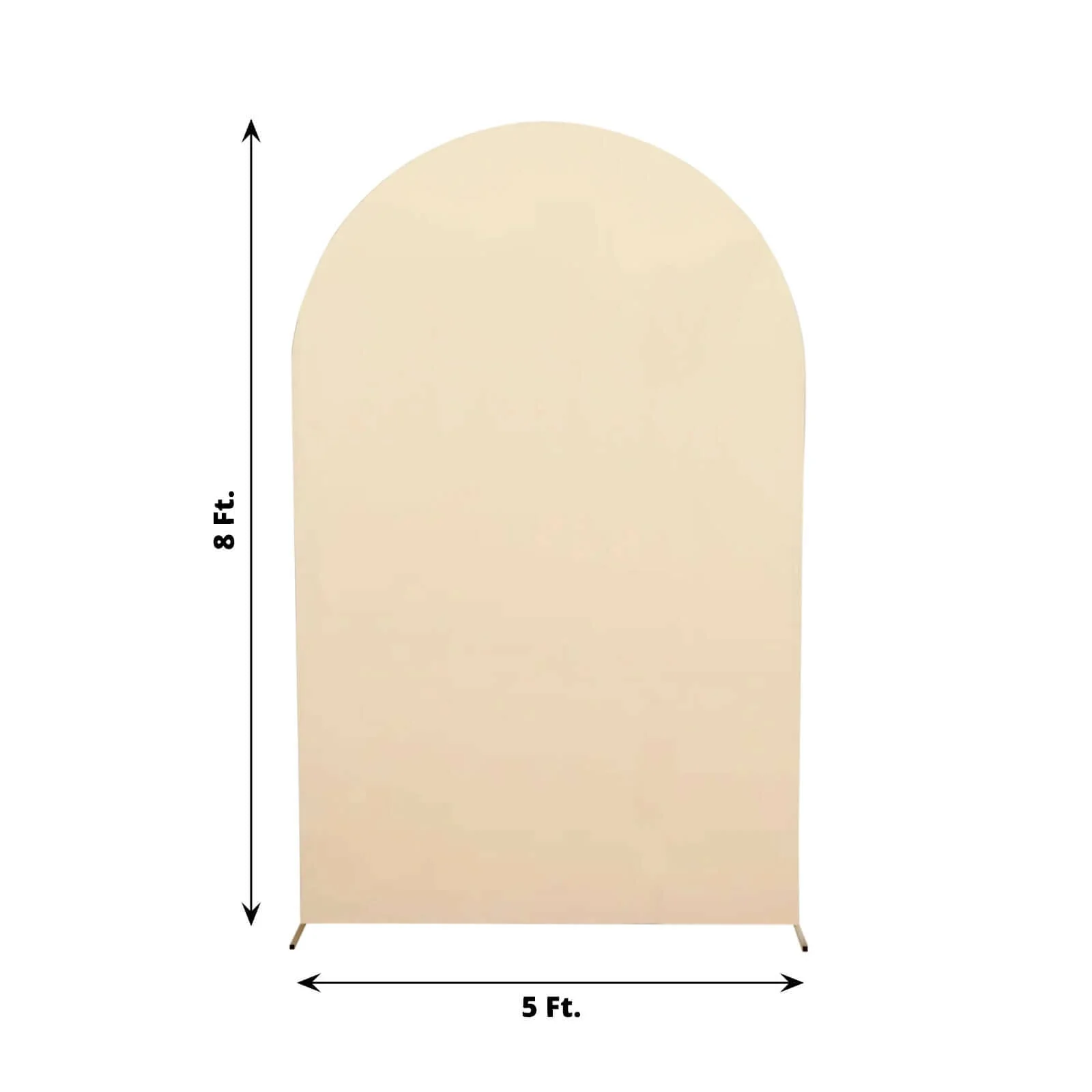Matte Beige Spandex Fitted Chiara Backdrop Stand Cover For Round Top Wedding Arch - 8ft - Image 2