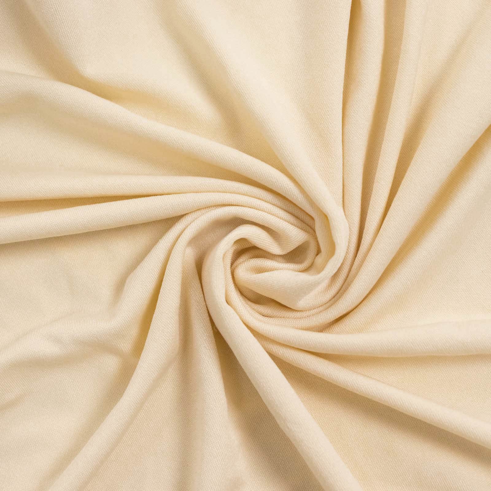 Matte Beige Spandex Fitted Chiara Backdrop Stand Cover For Round Top Wedding Arch - 8ft - Image 7