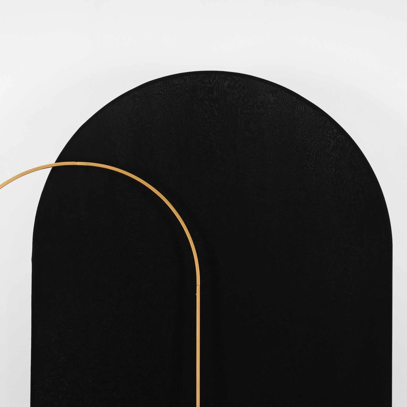Matte Black Spandex Fitted Chiara Backdrop Stand Cover For Round Top Wedding Arch - 8ft - Image 2