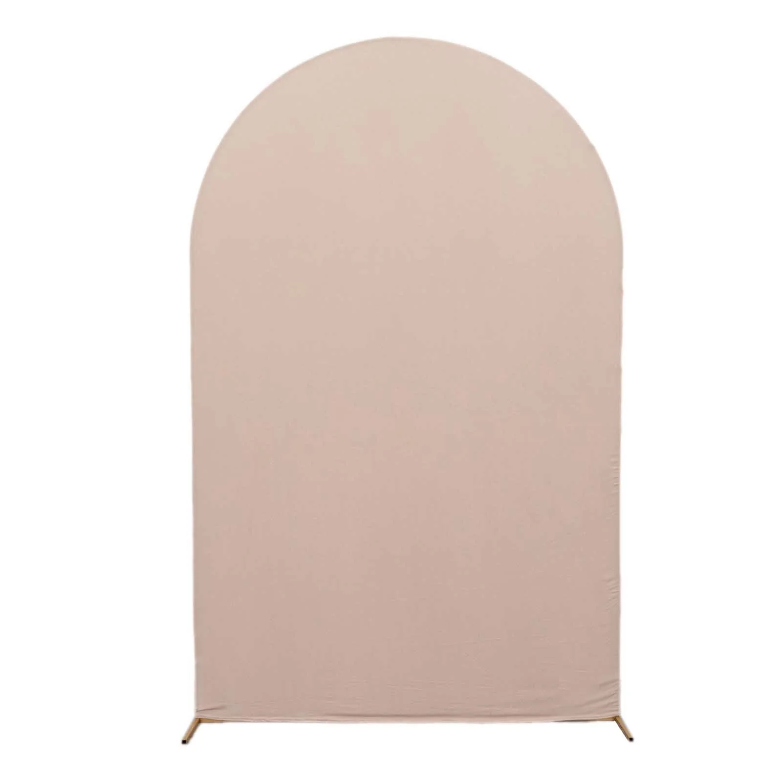 Matte Nude Spandex Fitted Chiara Backdrop Stand Cover For Round Top Wedding Arch - 8ft - Image 8