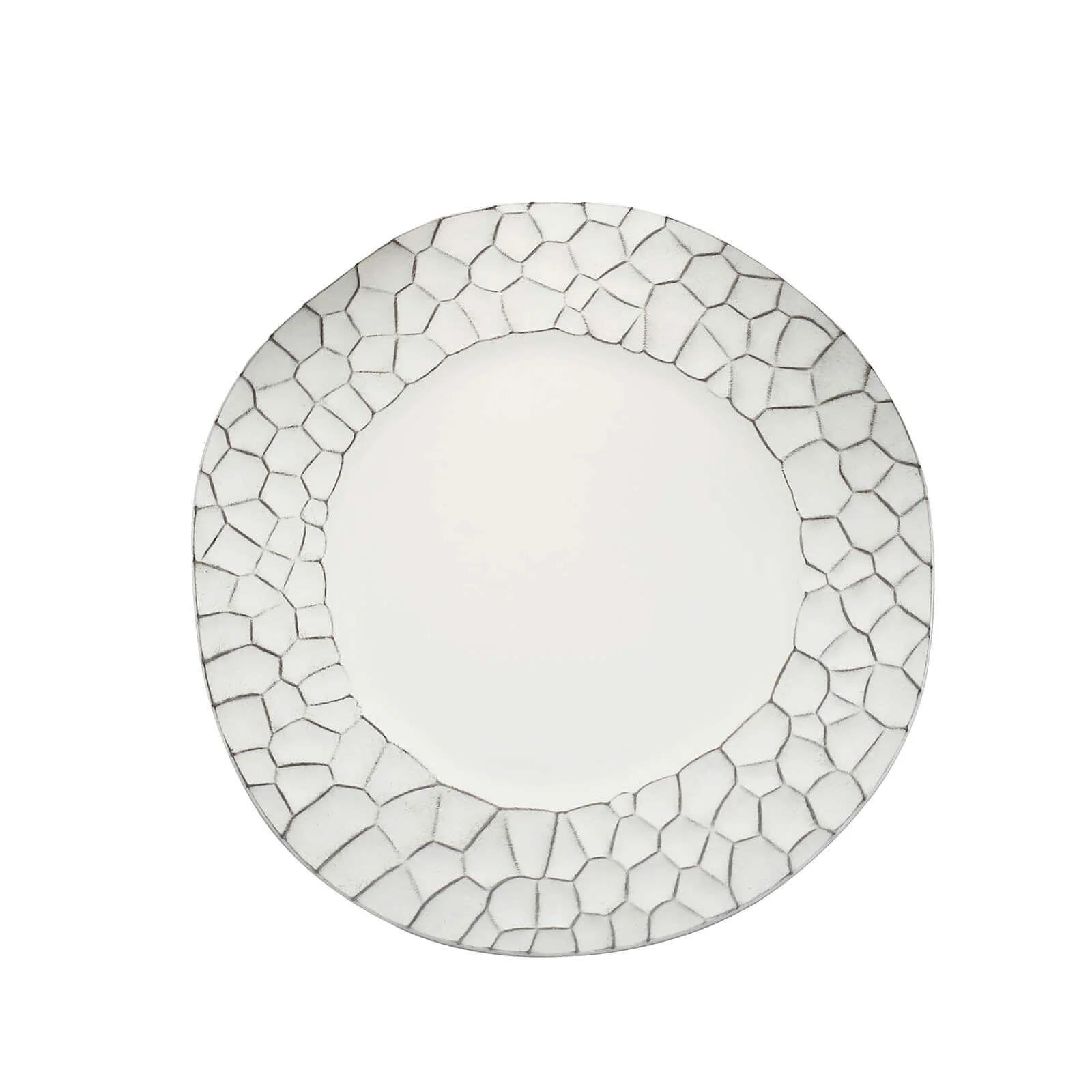 6-Pack Charger Plates 13" Round White with Hammered Rim - Matte Finish Modern Dinner Charger Tableware - Image 6