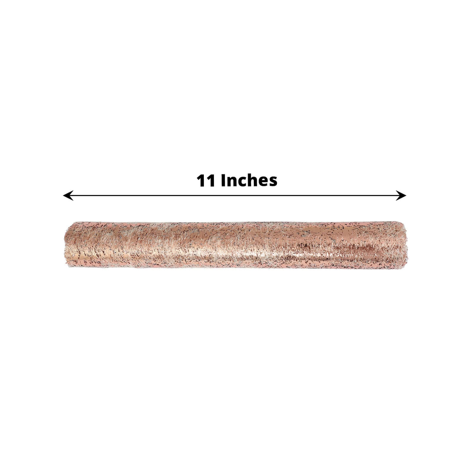 Mesh Polyester Table Runner Roll 108" Metallic Rose Gold Distressed Foil Printing - Disposable Table Decor - Image 3