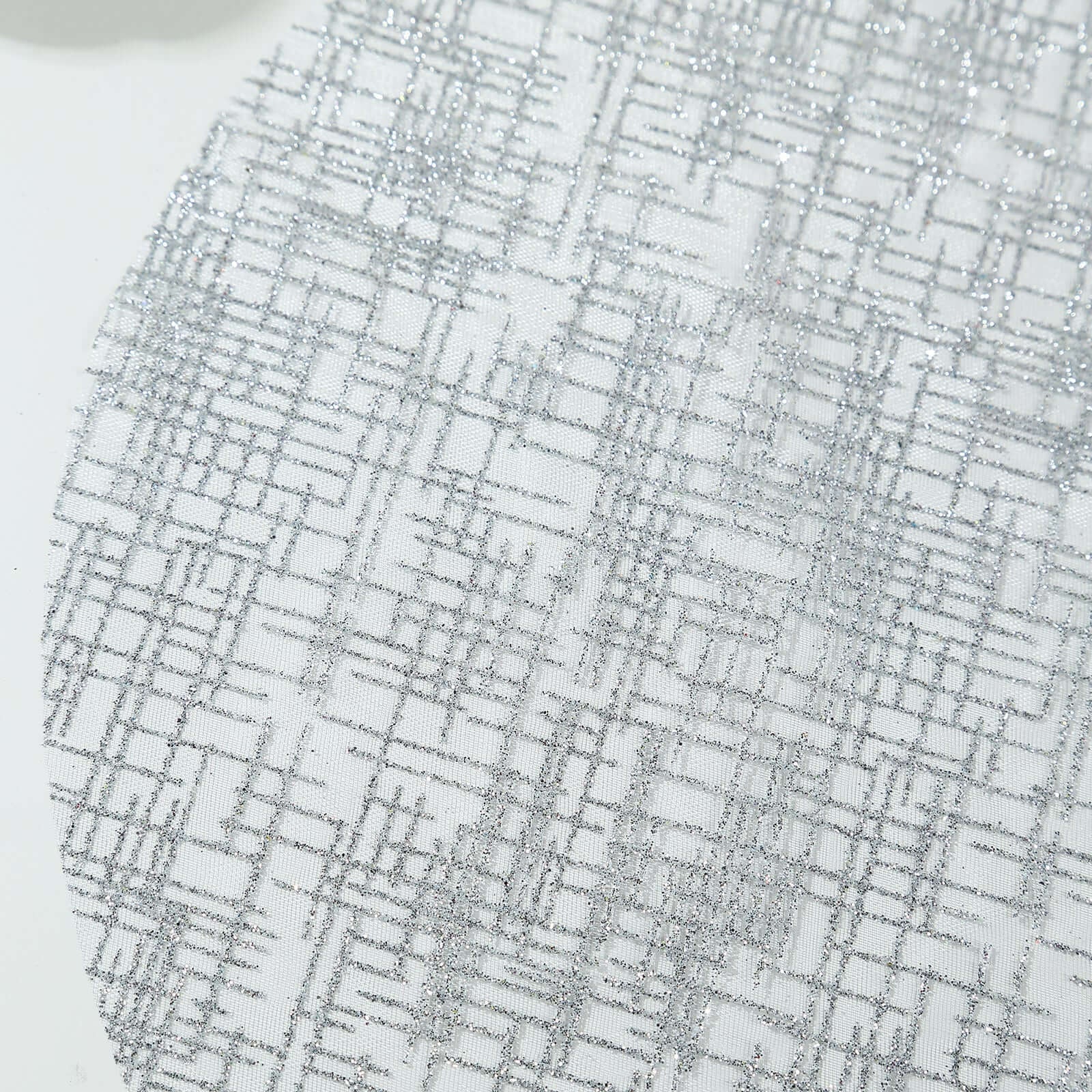 50-Pack Mesh Table Placemats 13" Round Glitter Design Metallic Silver - Polyester Disposable Dining Mats - Image 6