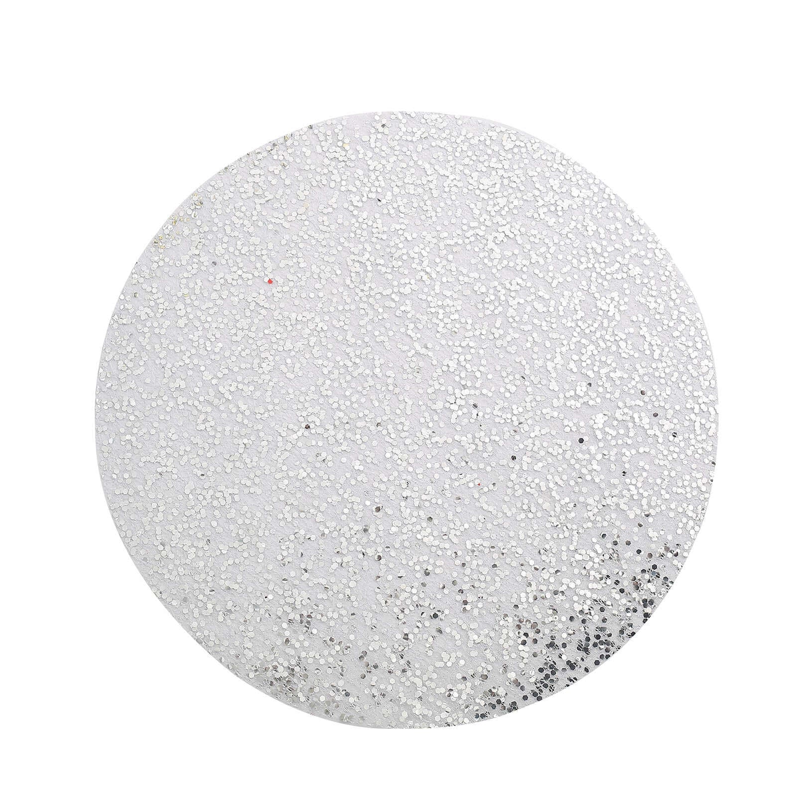 50-Pack Mesh Table Placemats 13" Round Sequin Design Metallic Silver - Sparkly Dust-Free Disposable Dining Mats - Image 5