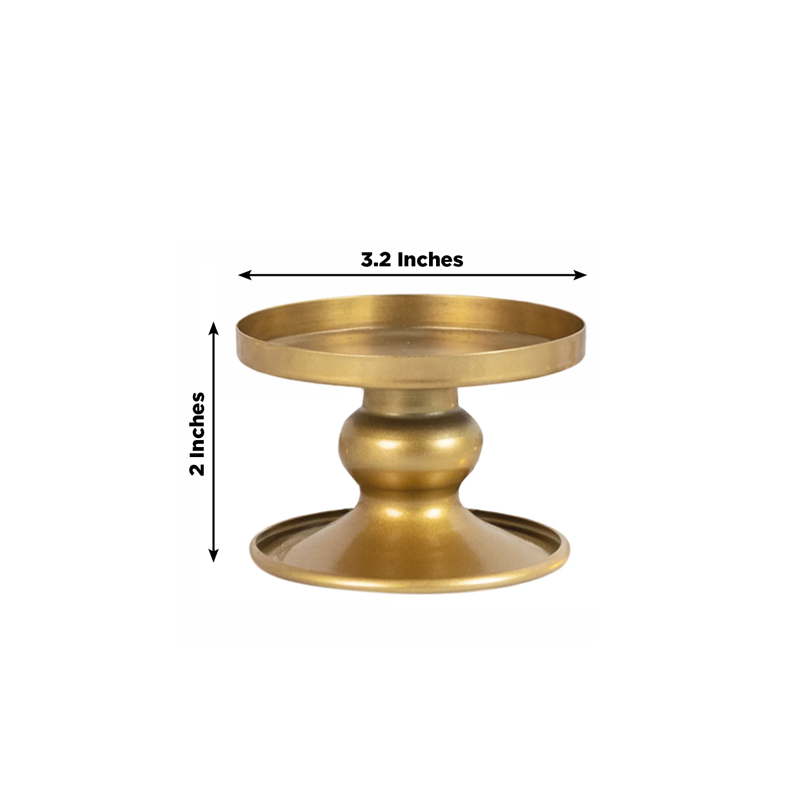 6 Pack Gold Metal Candle Holders, 2" Reversible Pillar & Taper Candlestick Stands - Image 3