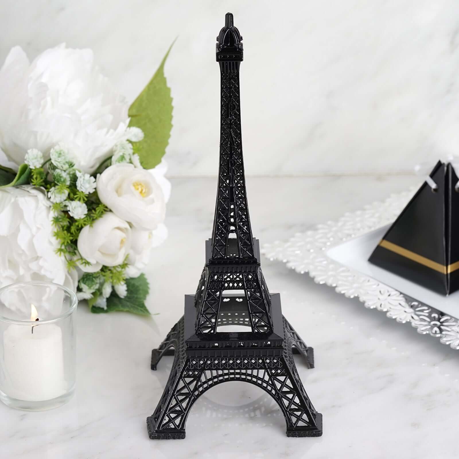 Metal Eiffel Tower 10" Table Centerpiece Black - Decorative Cake Topper - Image 7