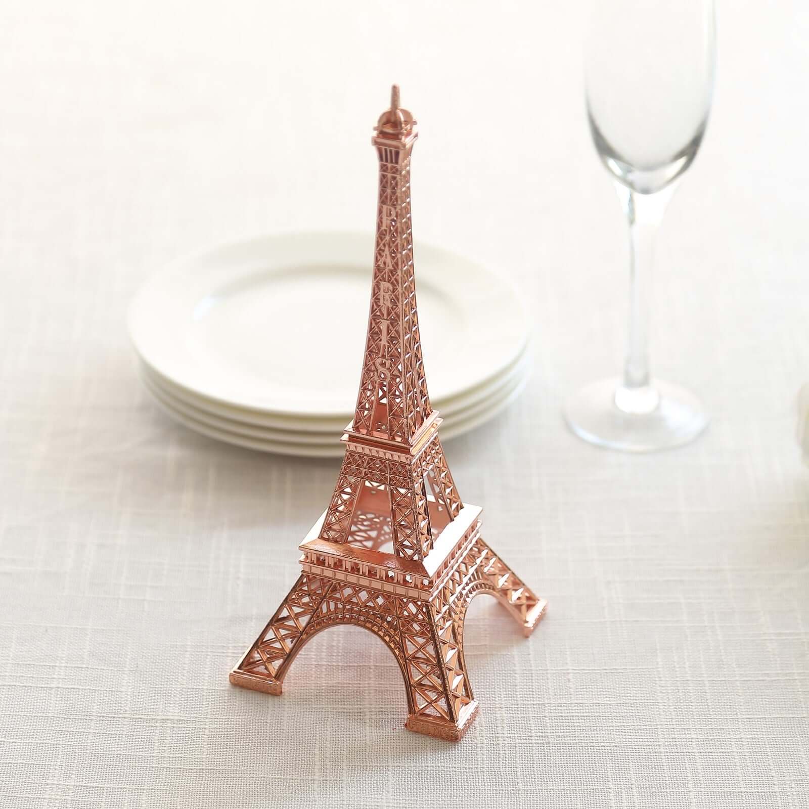 Metal Eiffel Tower 10" Table Centerpiece Rose Gold - Decorative Cake Topper - Image 6
