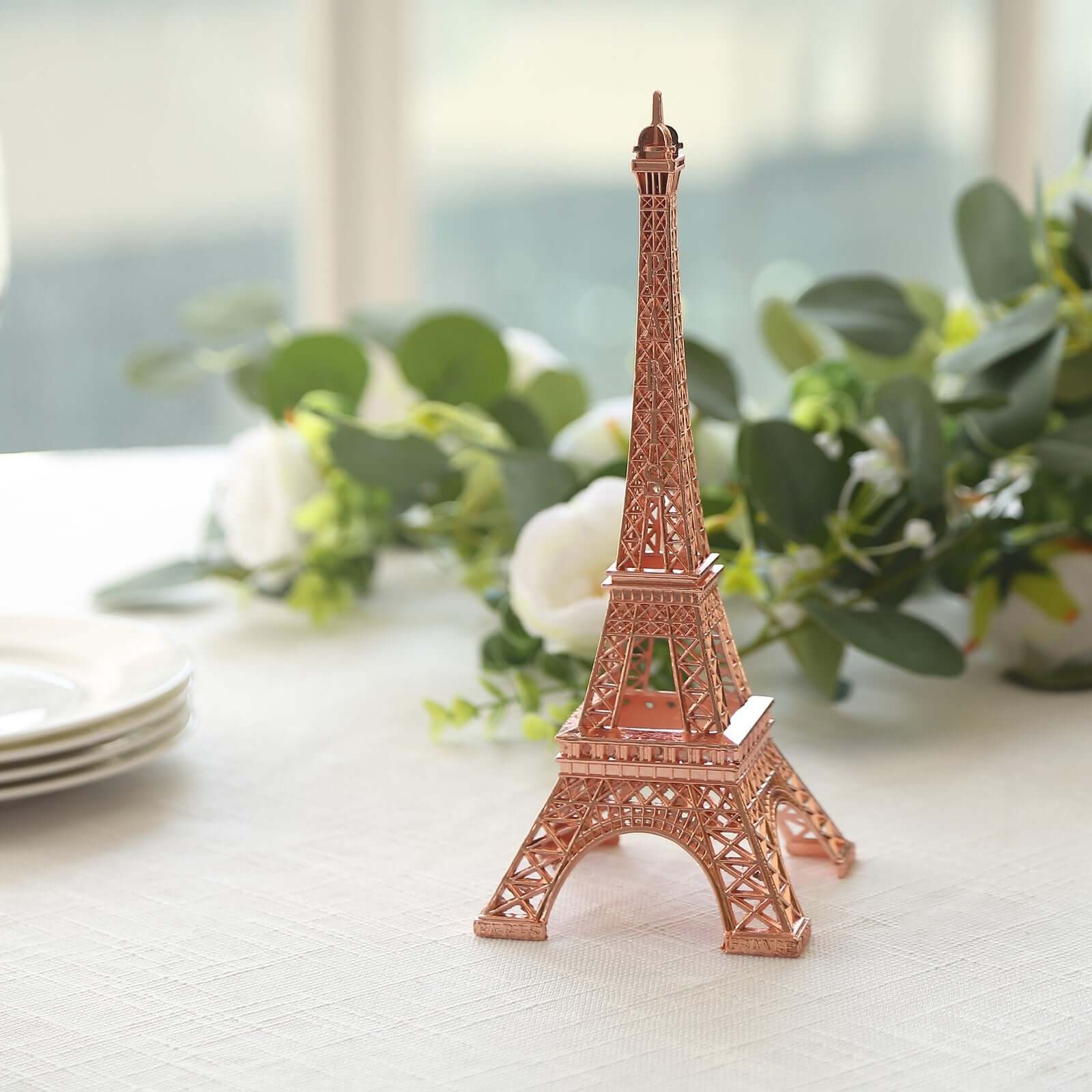Metal Eiffel Tower 10" Table Centerpiece Rose Gold - Decorative Cake Topper - Image 7