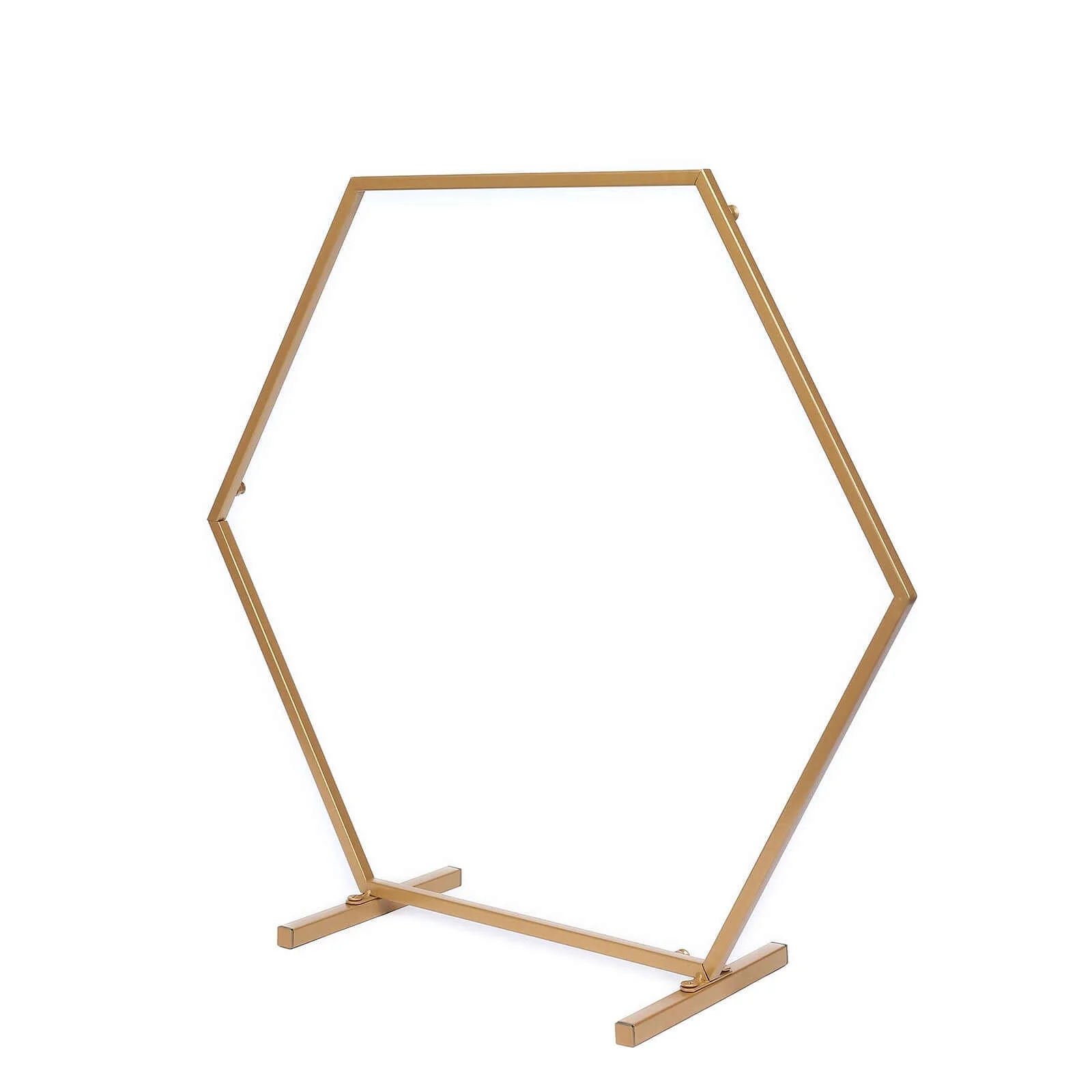 Metal Hexagon Table Wedding Arch Centerpiece Gold 21" - Geometric Self-Standing Flower Balloon Frame - Image 10