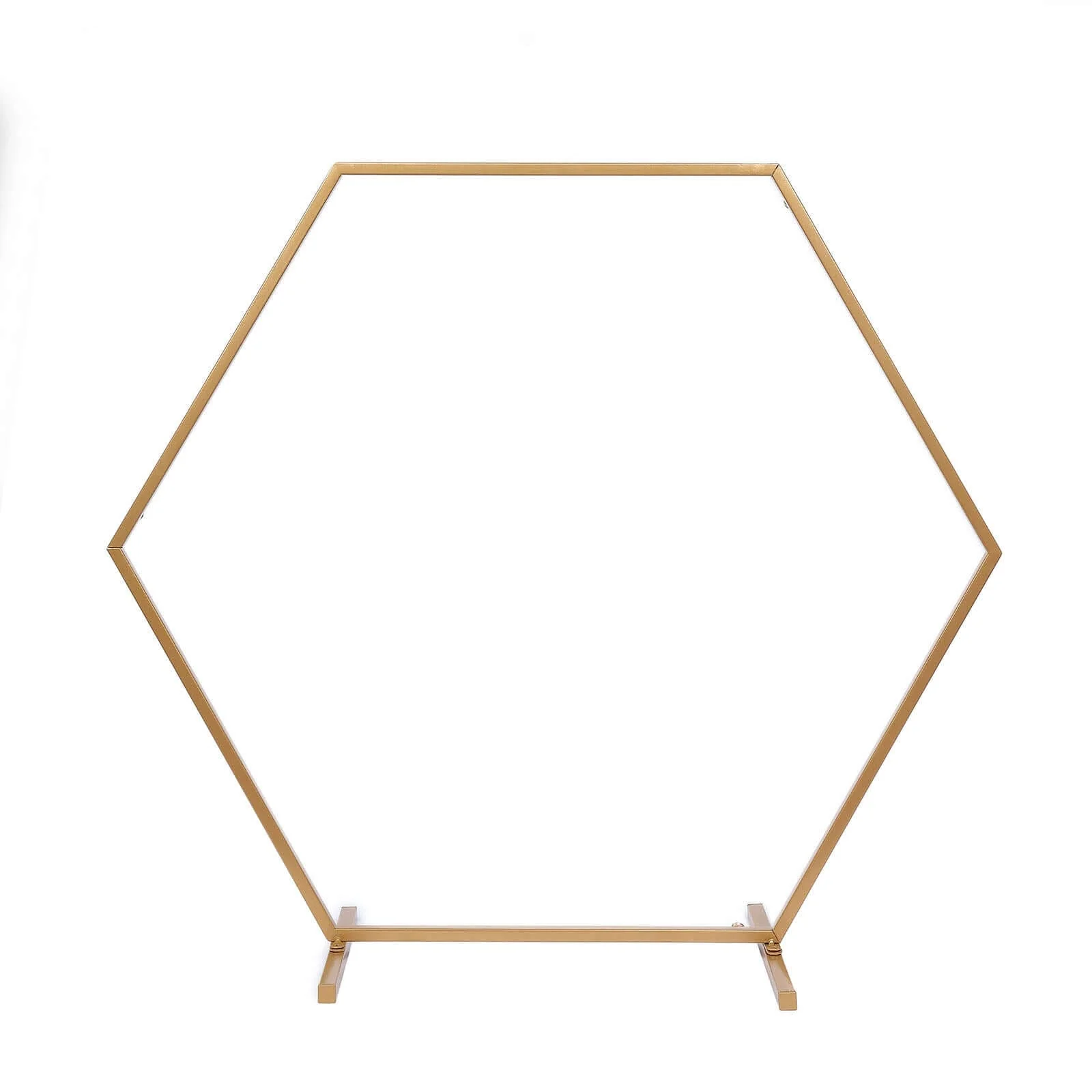 Metal Hexagon Table Wedding Arch Centerpiece Gold 24" - Geometric Self-Standing Flower Balloon Frame - Image 7