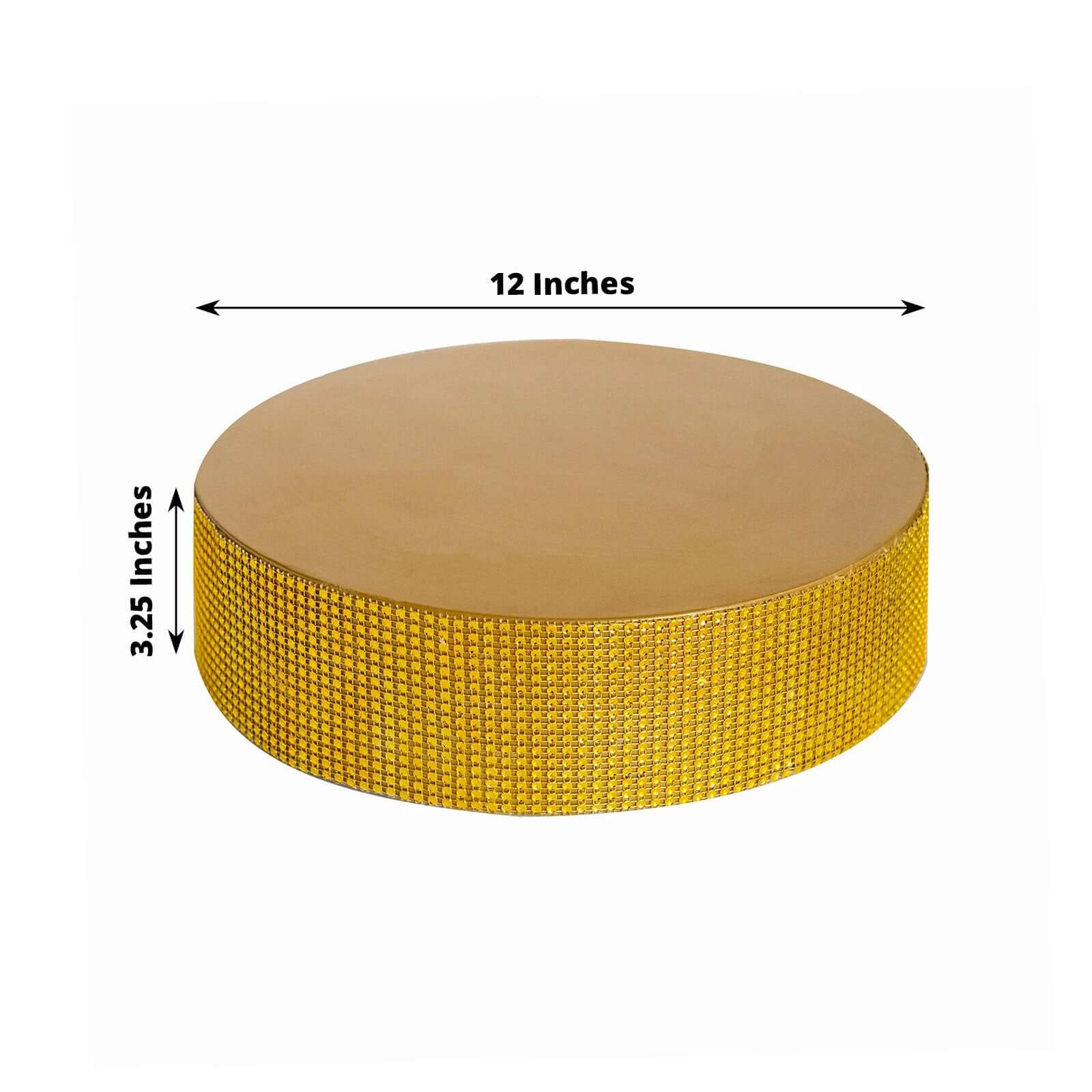 Metal Pedestal Cake Stand 12" Round Design with Rhinestones Gold - Cupcake Holder and Dessert Table Centerpiece - Image 3
