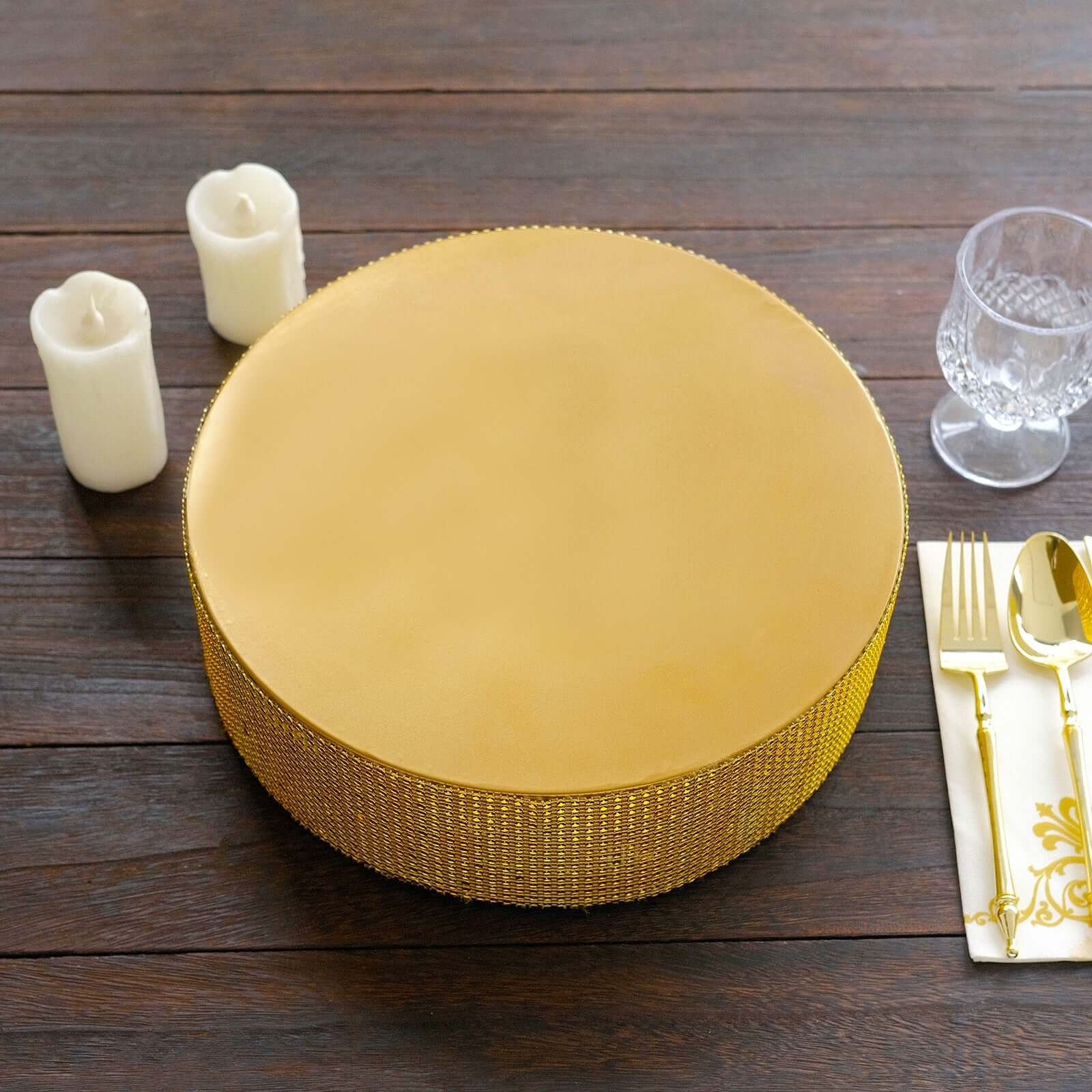 Metal Pedestal Cake Stand 12" Round Design with Rhinestones Gold - Cupcake Holder and Dessert Table Centerpiece - Image 8