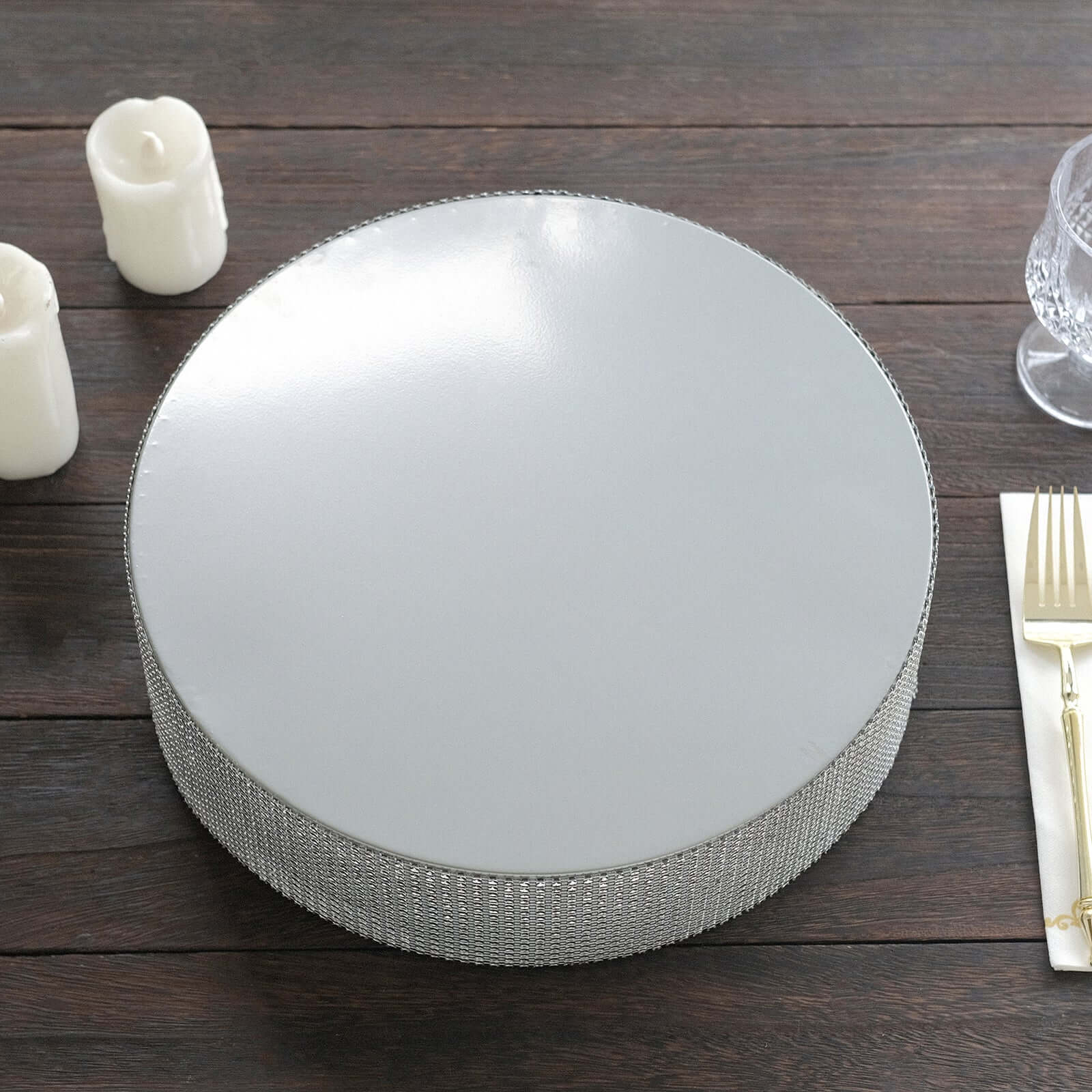Metal Pedestal Cake Stand 12" Round Design with Rhinestones Silver - Cupcake Holder and Dessert Table Centerpiece - Image 8