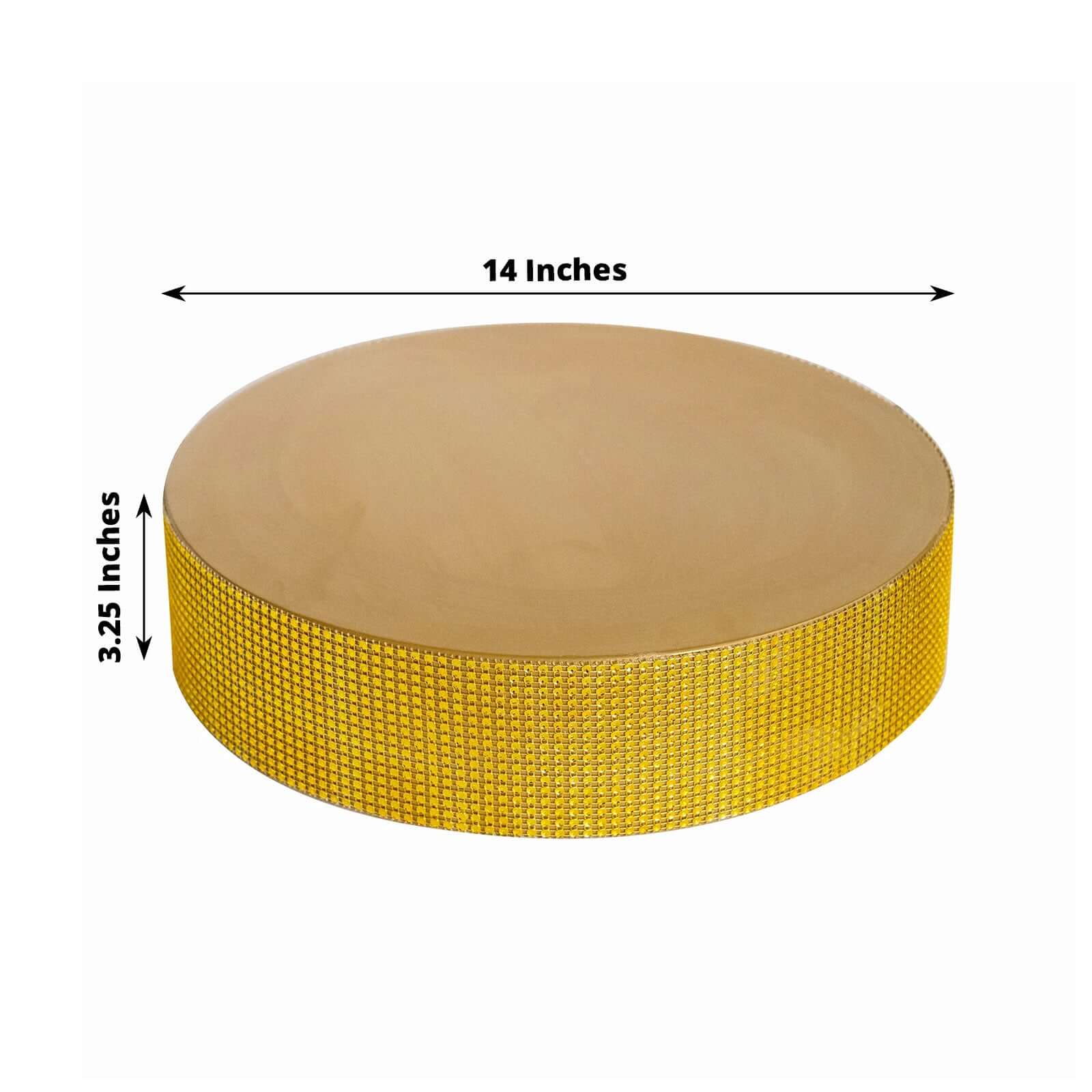 Metal Pedestal Cake Stand 14" Round Design with Rhinestones Gold - Cupcake Holder and Dessert Table Centerpiece - Image 3