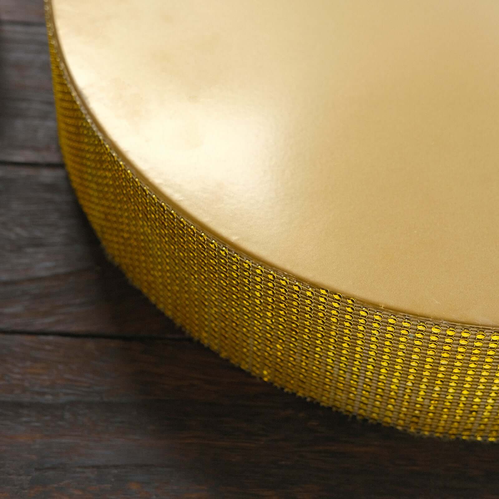 Metal Pedestal Cake Stand 16" Round Design with Rhinestones Gold - Cupcake Holder and Dessert Table Centerpiece - Image 12
