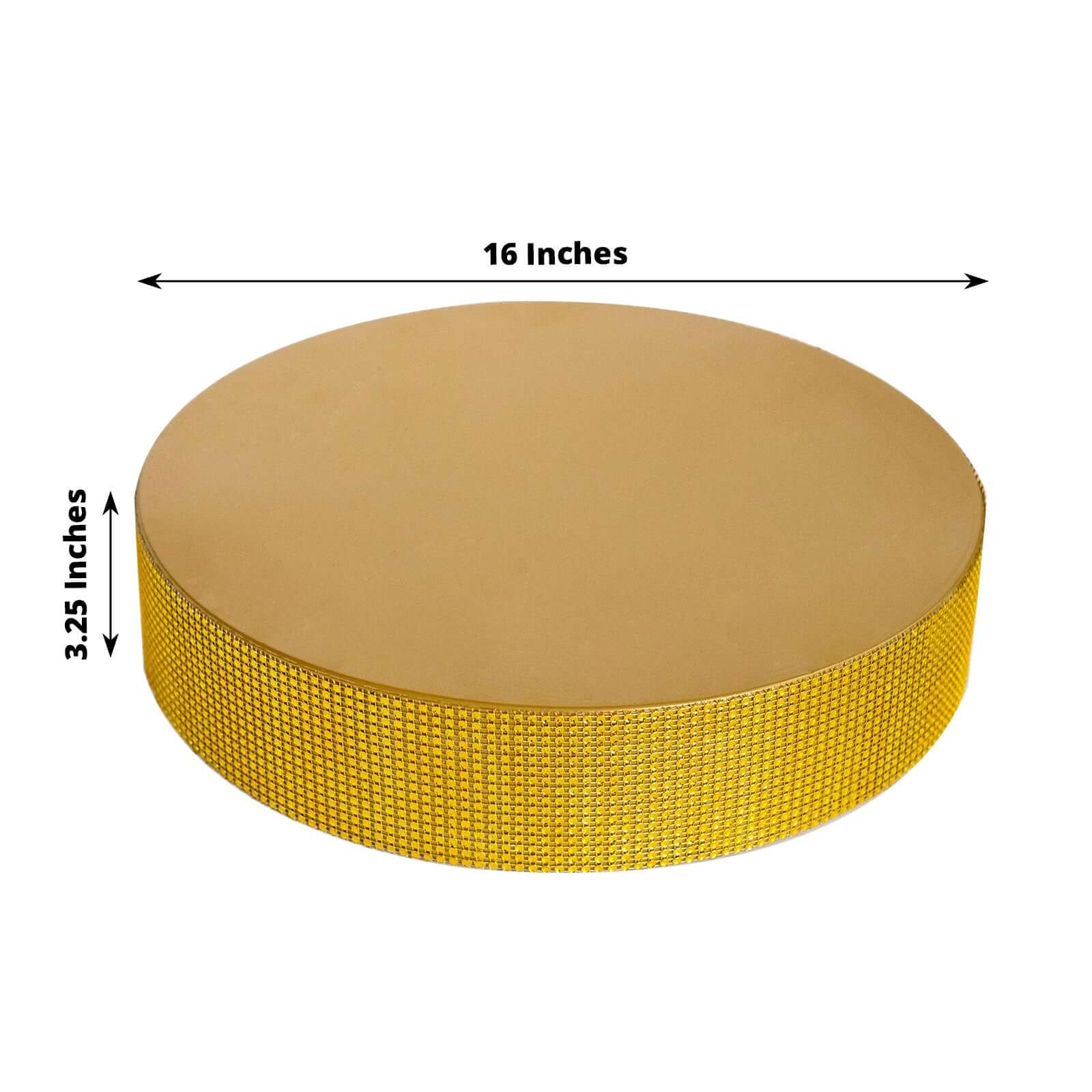 Metal Pedestal Cake Stand 16" Round Design with Rhinestones Gold - Cupcake Holder and Dessert Table Centerpiece - Image 3