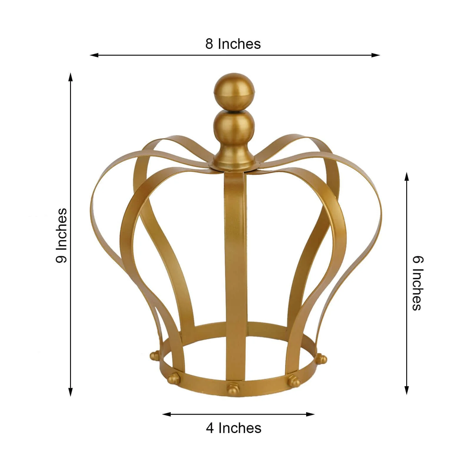 Metal Royal Crown Cake Topper 9" Matte Gold - Exquisite Cake Centerpiece Decor for Weddings & Parties - Image 3