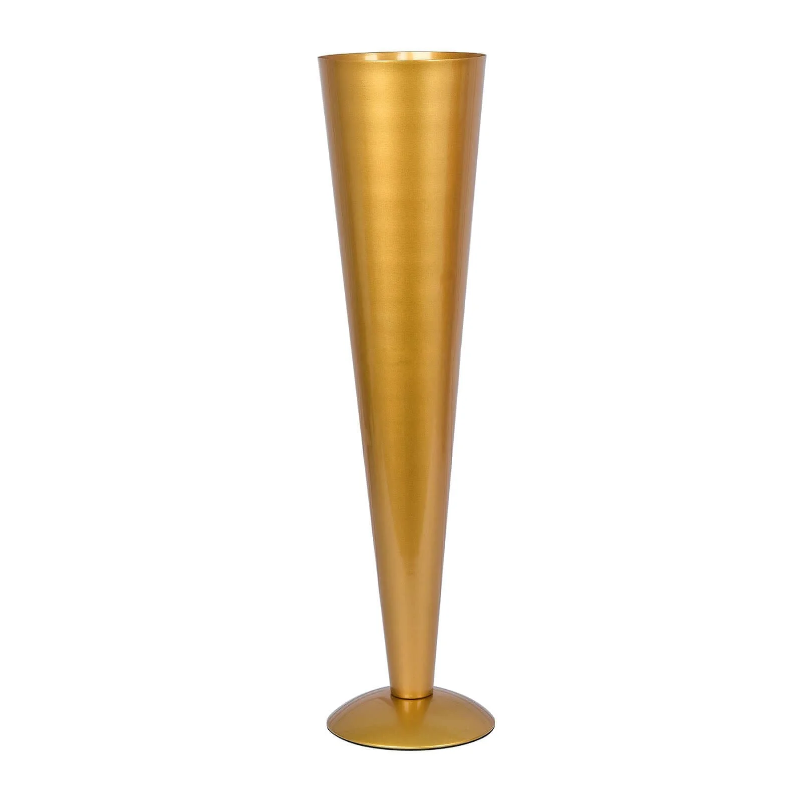 Metal Trumpet Flower Vase 28" Brushed Gold - Luxe Design for Sophisticated Event Centerpieces - Image 7