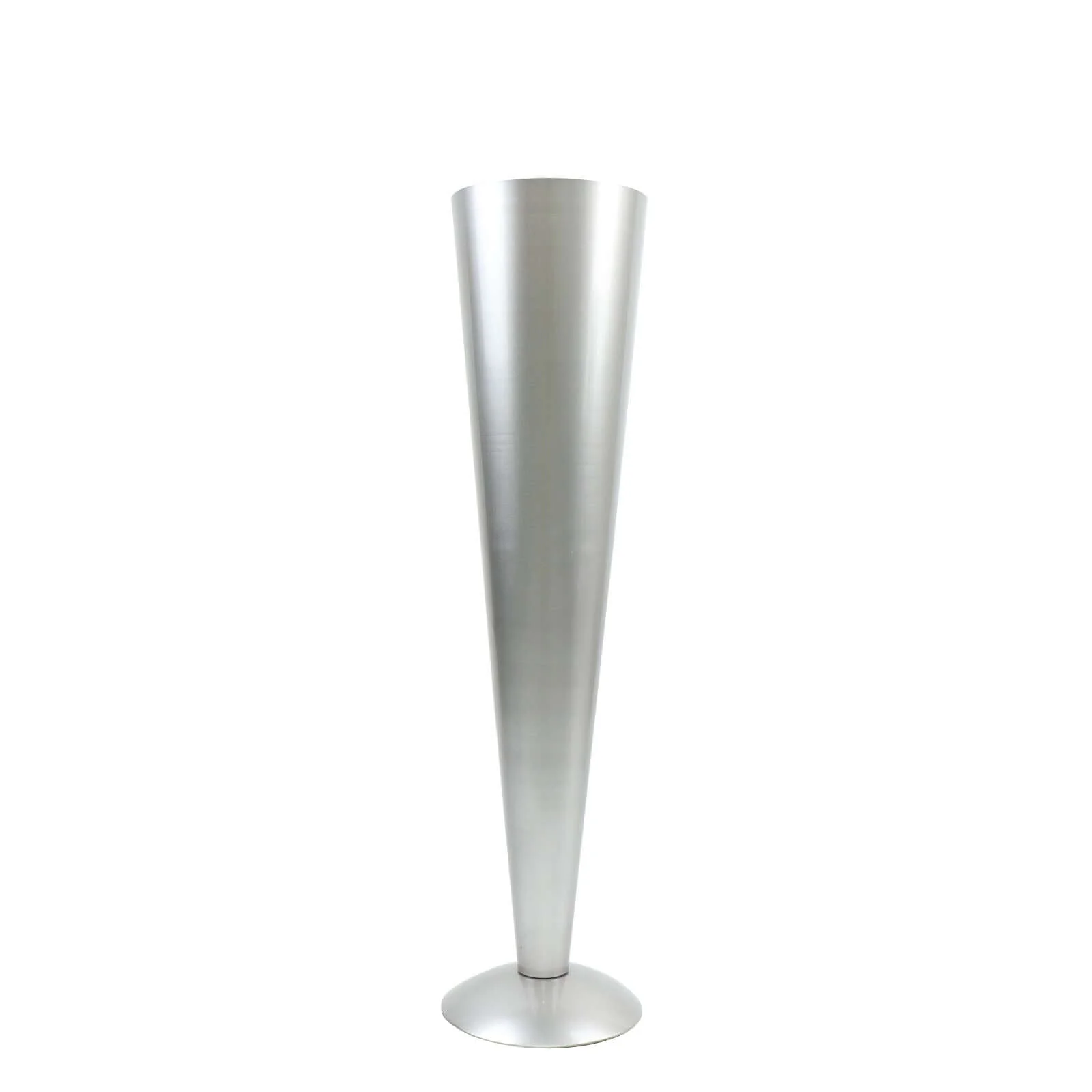 Metal Trumpet Flower Vase 28" Brushed Silver - Luxe Design Centerpieces - Image 8