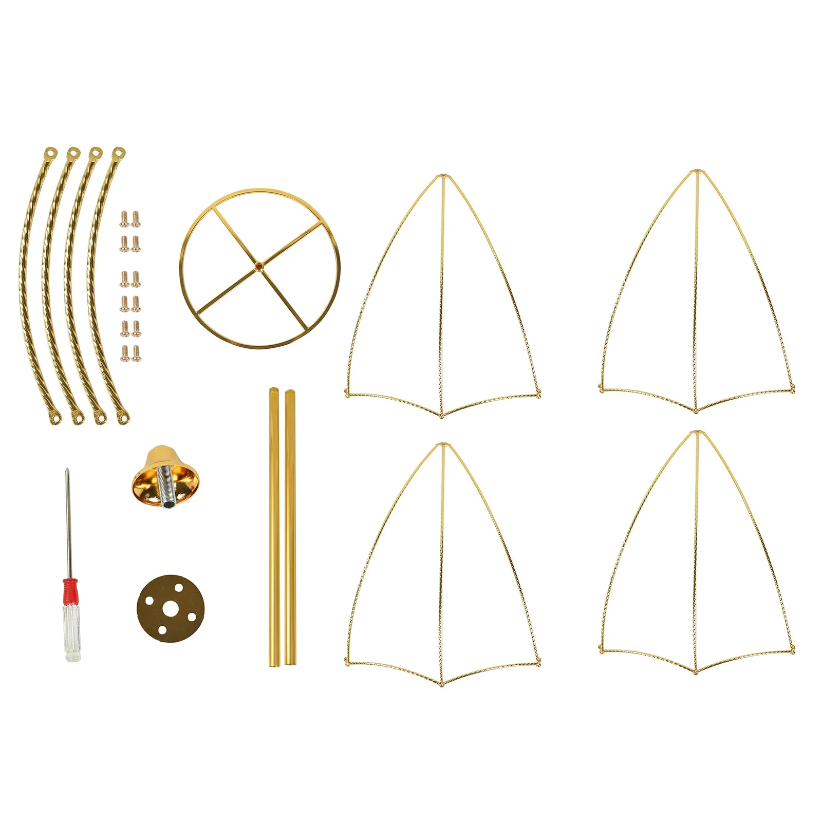 Metal Umbrella Flower Stand 42" Gold Round Base - Floral Frame Wedding Table Centerpiece - Image 5