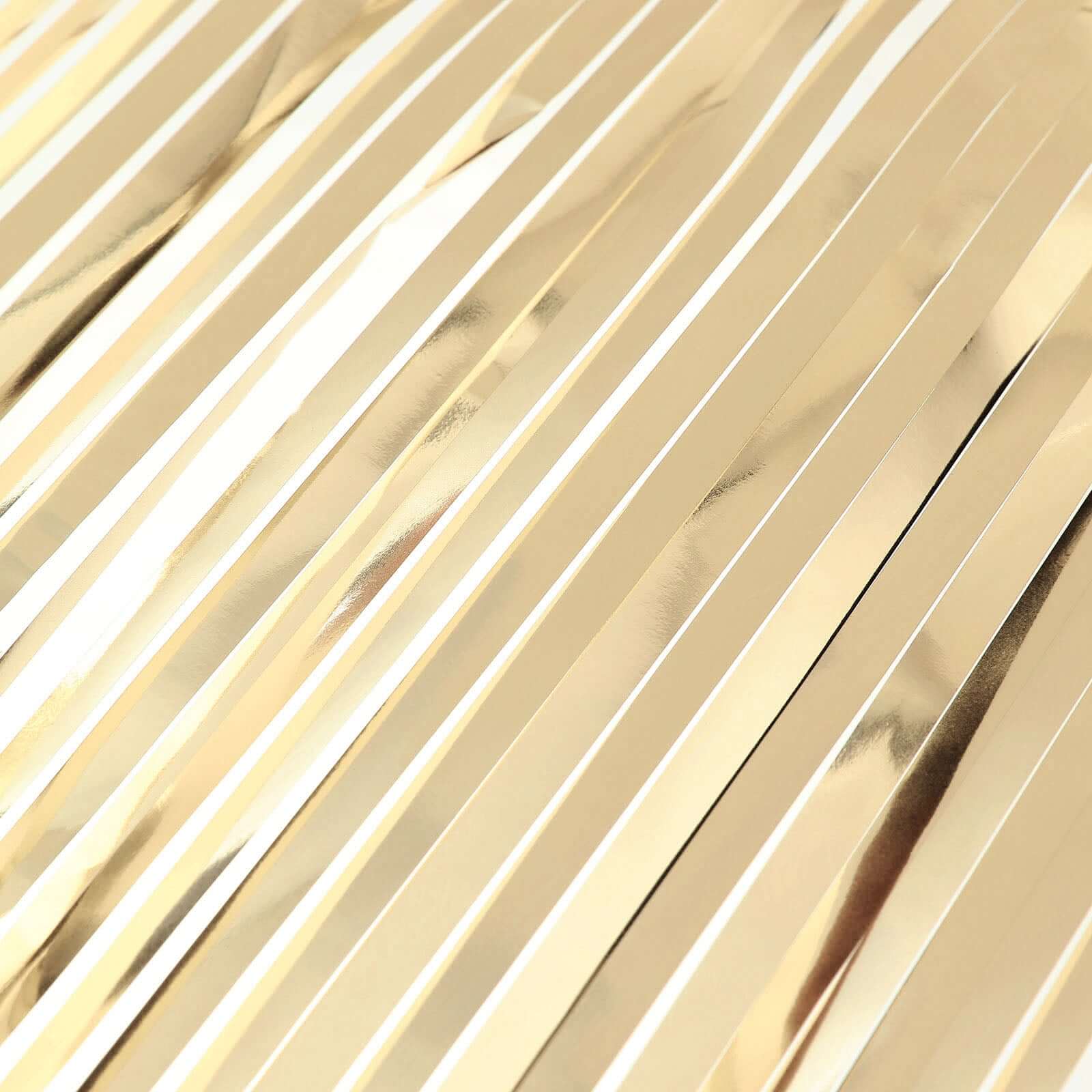 Metallic Foil Fringe Table Skirt 30"x9ft Champagne with Self Adhesive Backing - Tinsel Party Table Skirt - Image 11