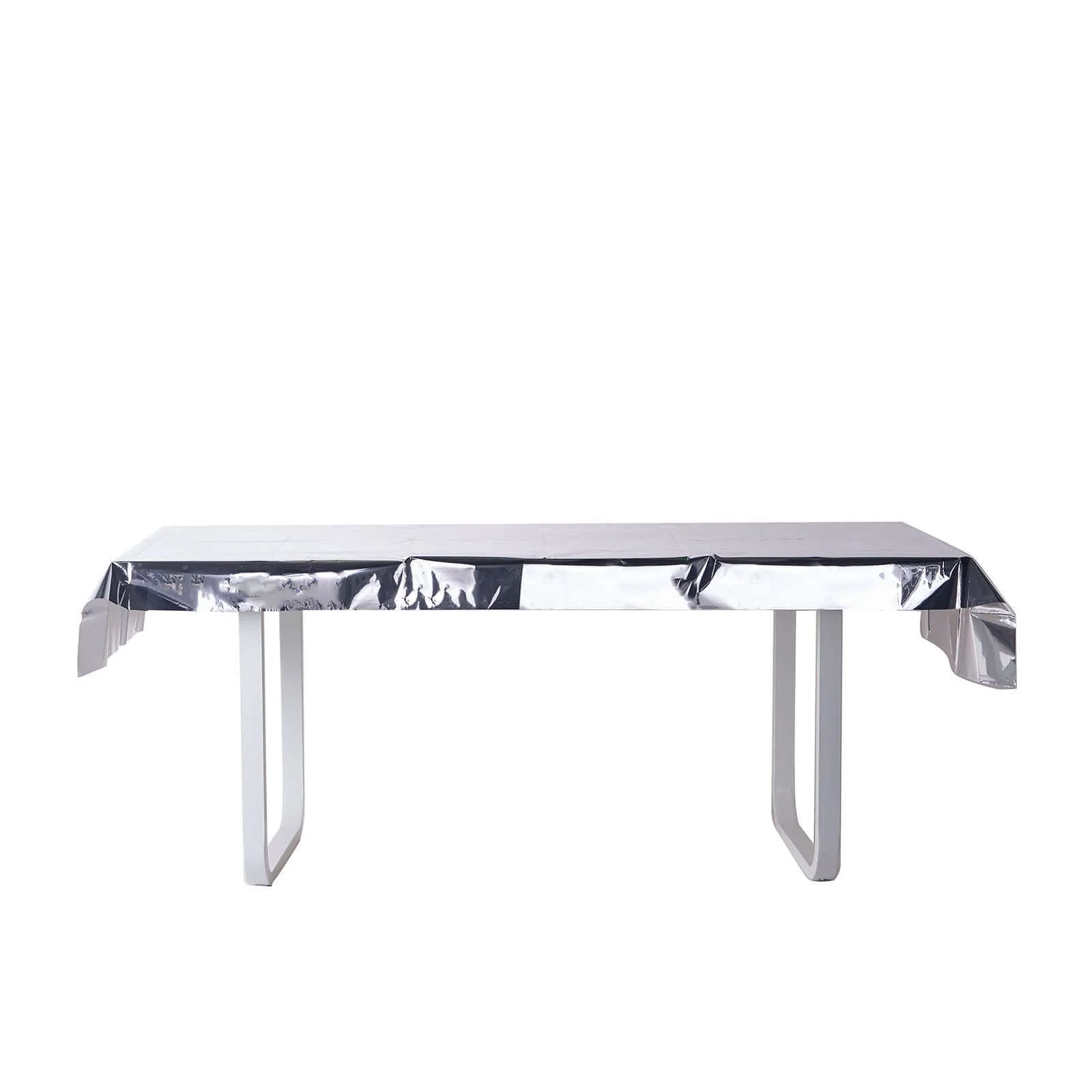 Metallic Foil Tablecloth 40"x90" Rectangle Silver - Disposable Party Table Cover - Image 7