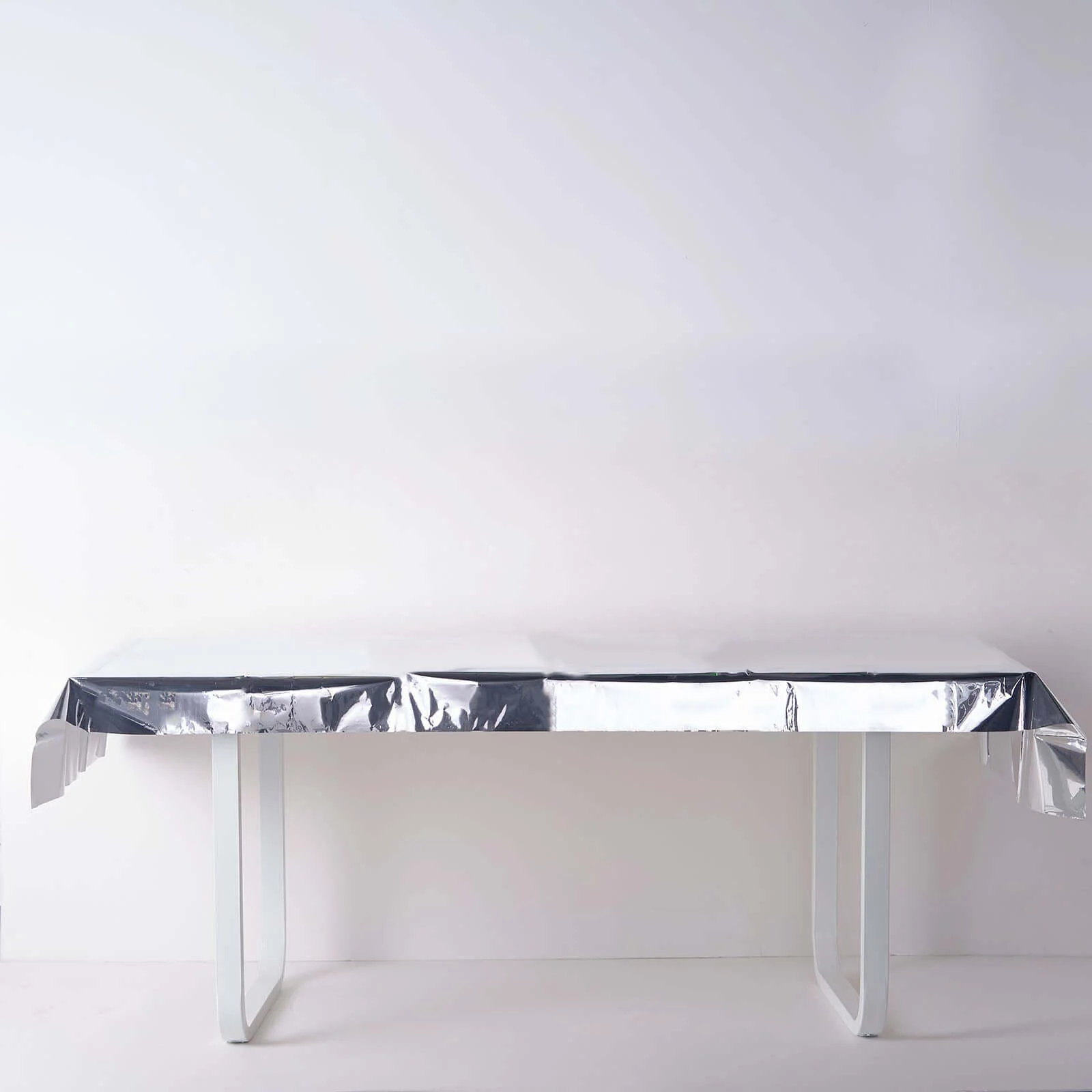 Metallic Foil Tablecloth 40"x90" Rectangle Silver - Disposable Party Table Cover - Image 9