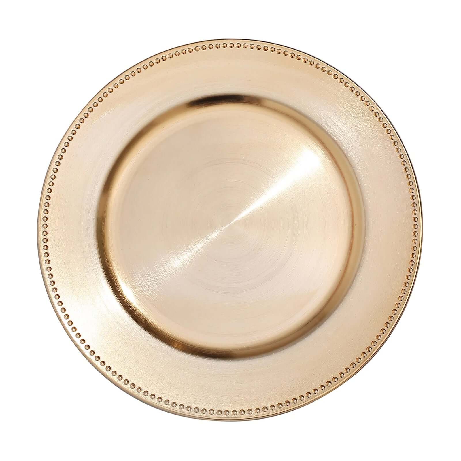 6-Pack Acrylic Charger Plates 13" Round Metallic Gold Beaded Rim - Dinner Charger Event Tabletop Decor - Image 7