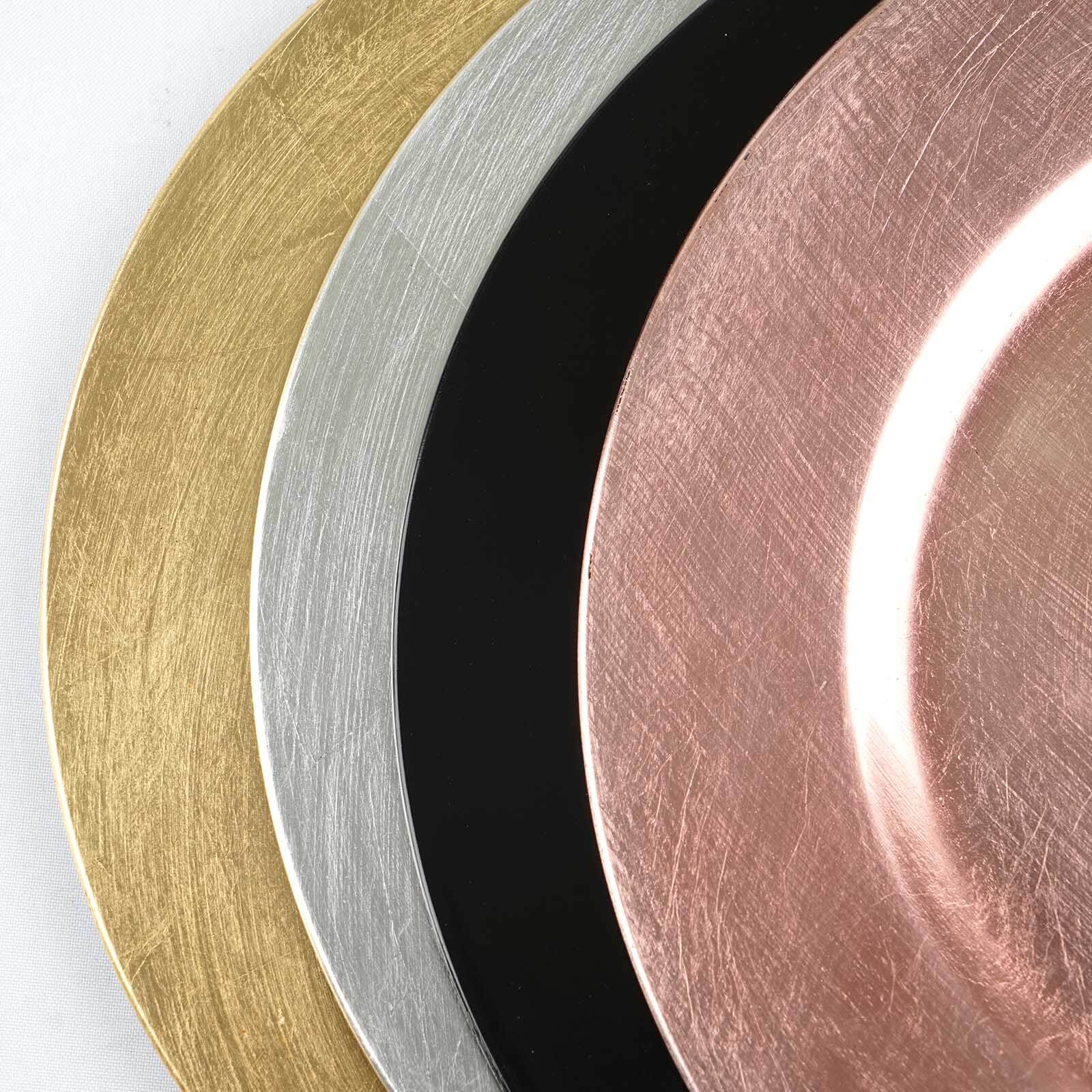 6-Pack Acrylic Plastic Charger Plates 13" Round Metallic Gold - Dinner Party Decor Charger Tableware - Image 8