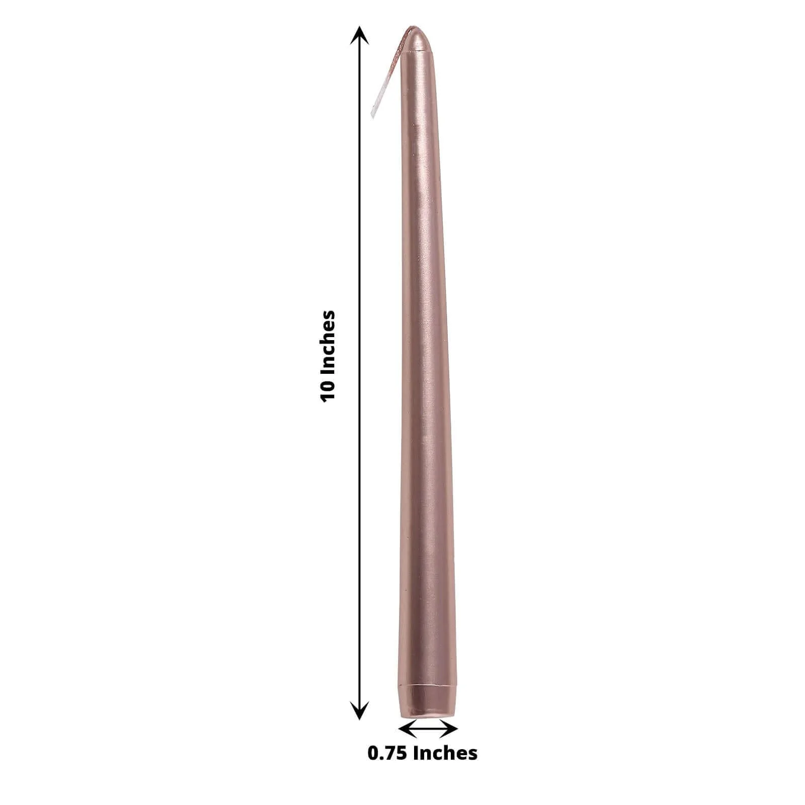 12-Pack Taper Candles 10" Premium Wax Design Metallic Rose Gold - Unscented Candles - Image 3
